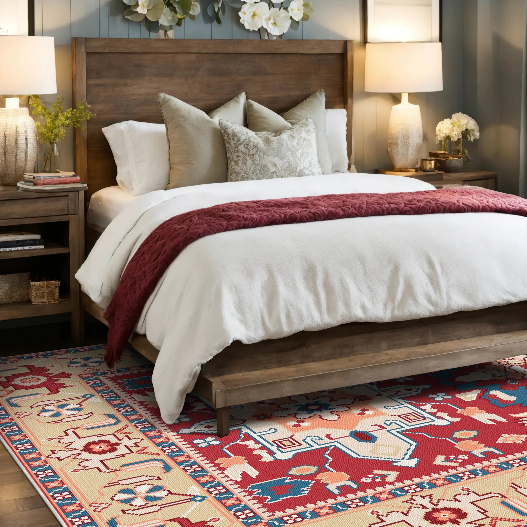 Племінний медальйонний килим Nereus Azure