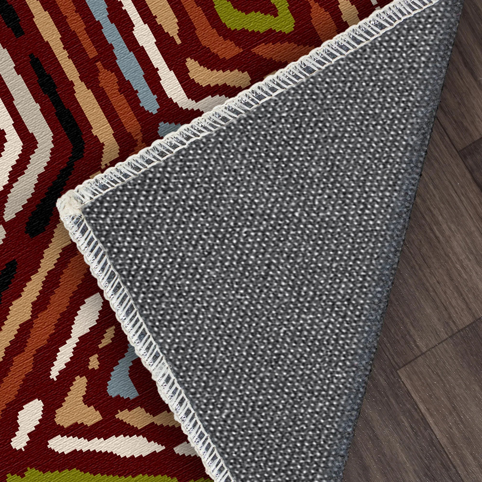 Сільський червоний племінний килим з діамантами