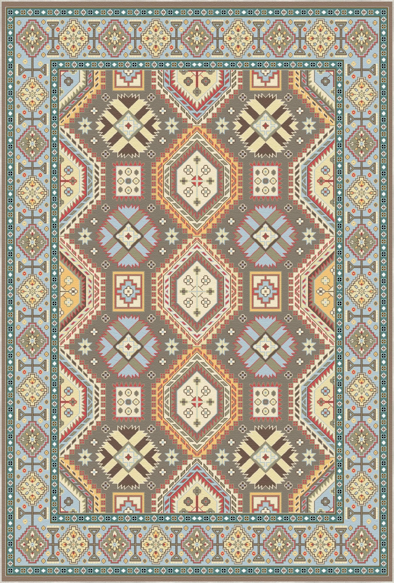 Племінний килим Kora Slate Diamond