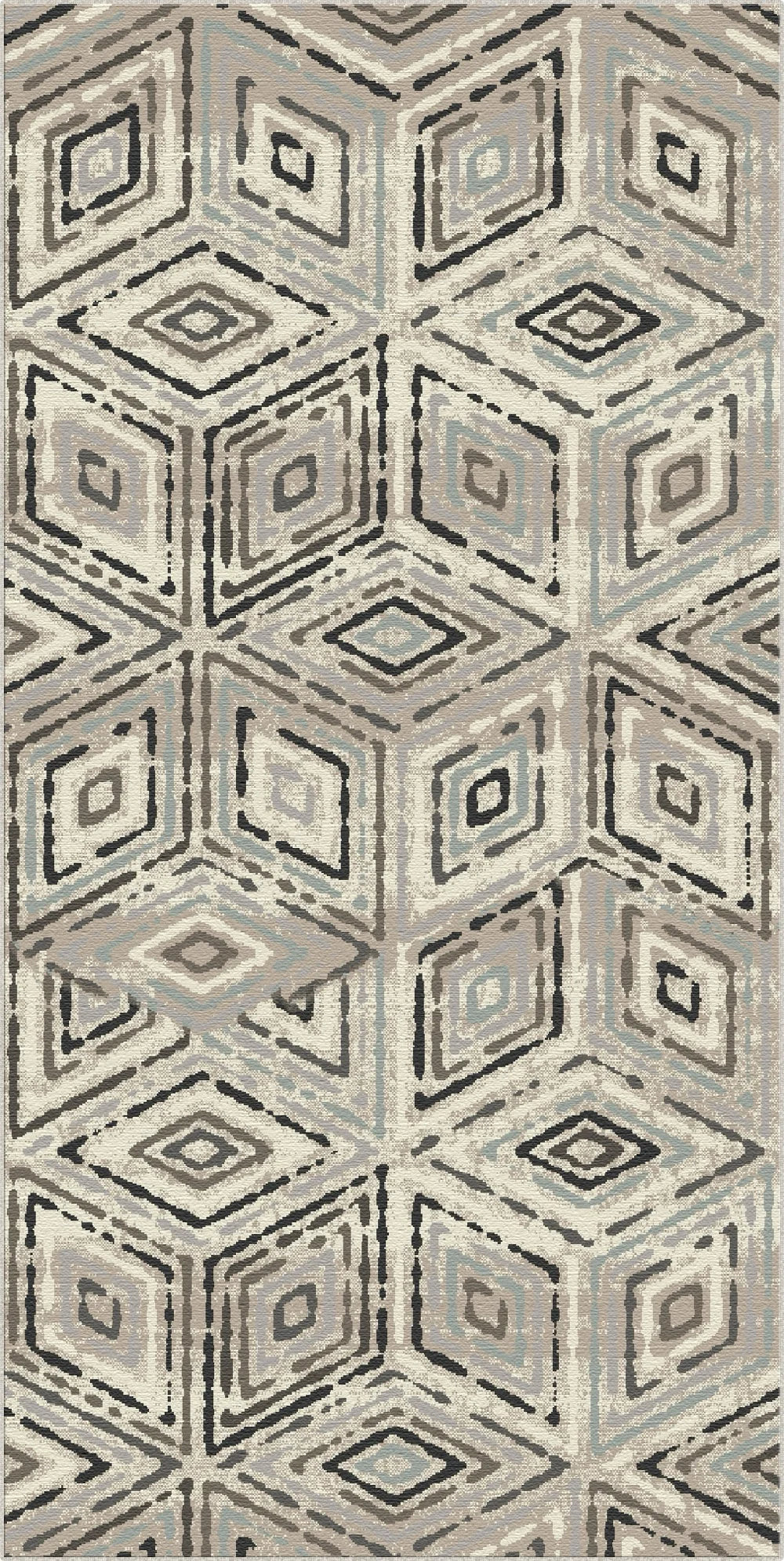 Сучасний туманний геометричний килим Diamond
