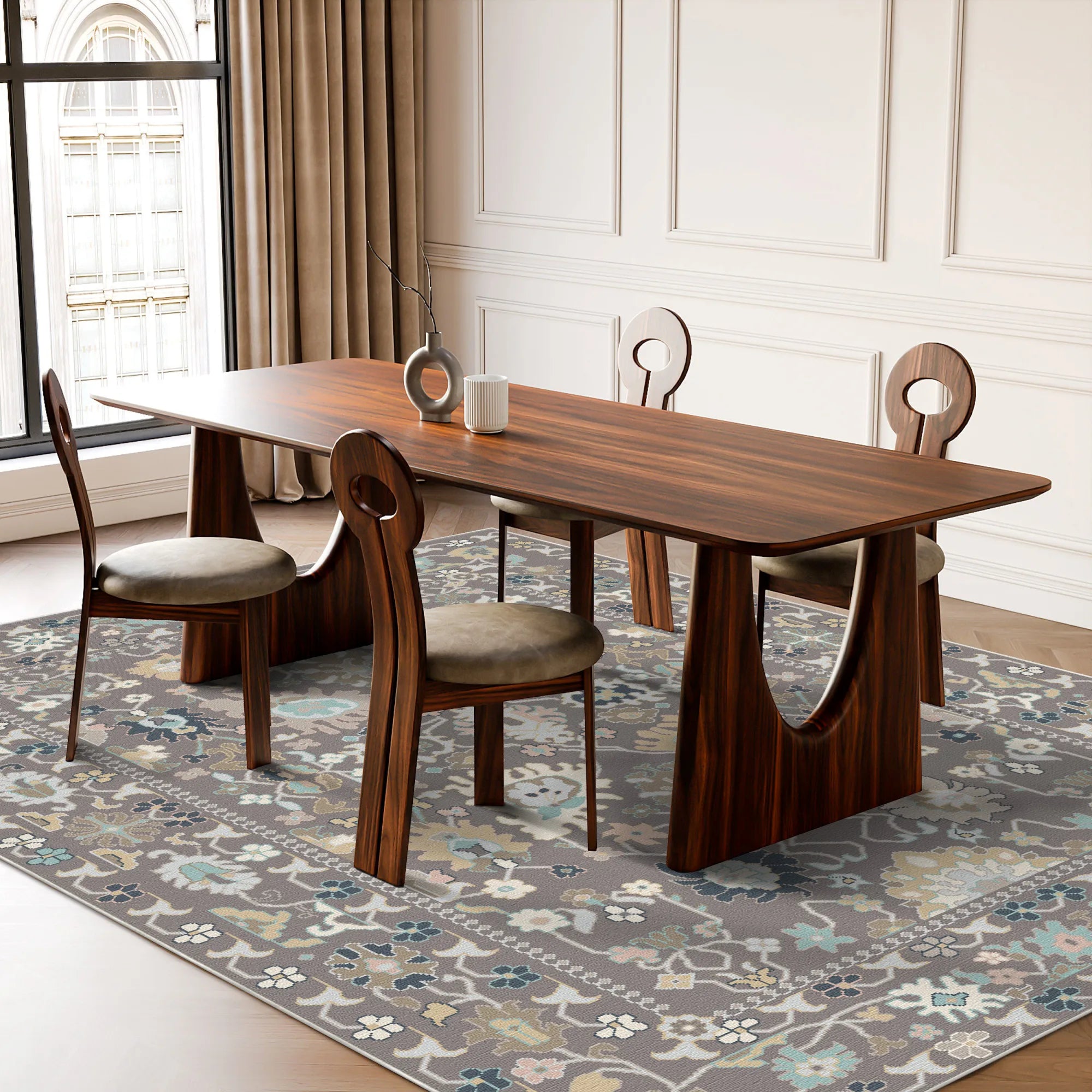 Пастельний вінтажний квітковий килим Aria