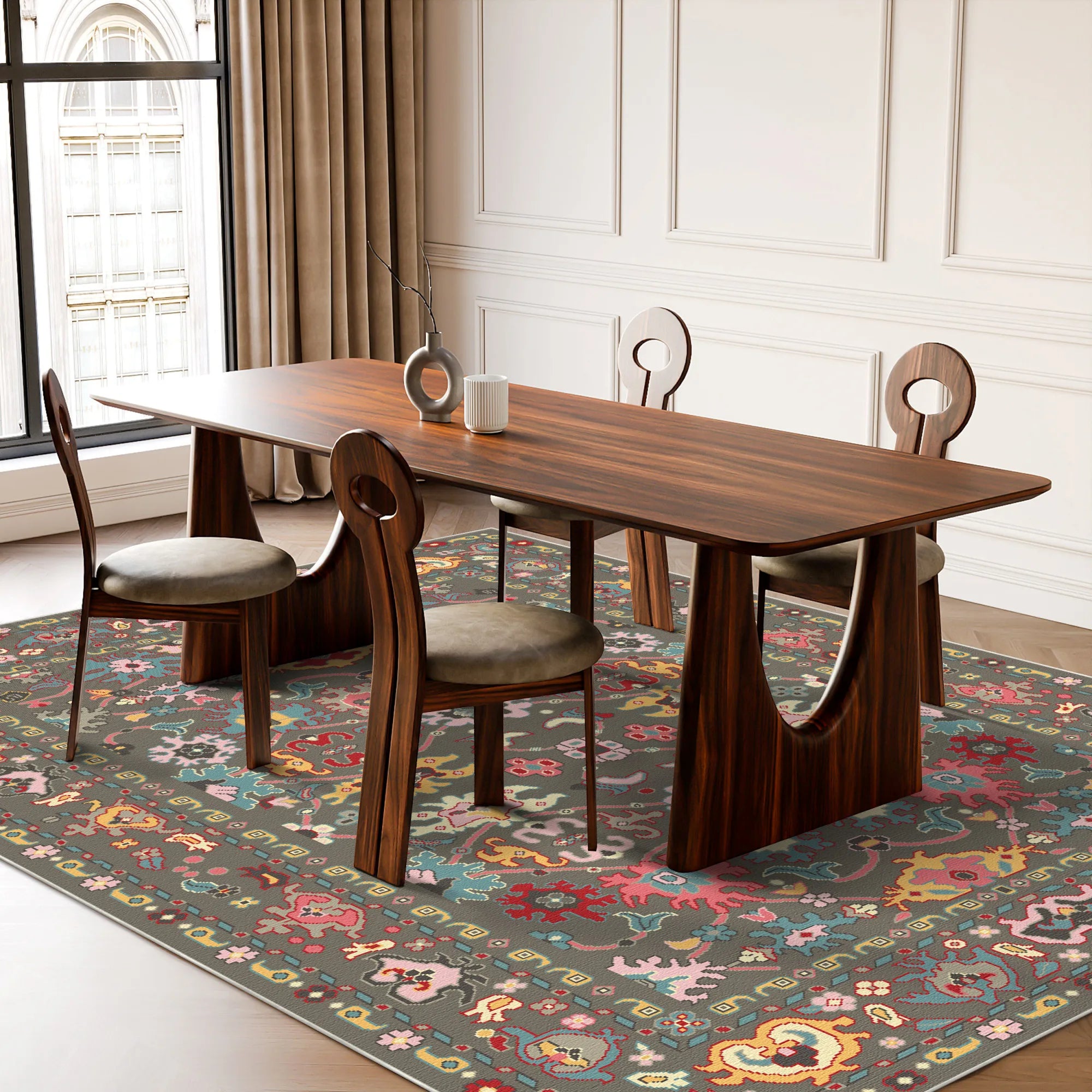 Килим племінного кольору Zora Olive Fusion