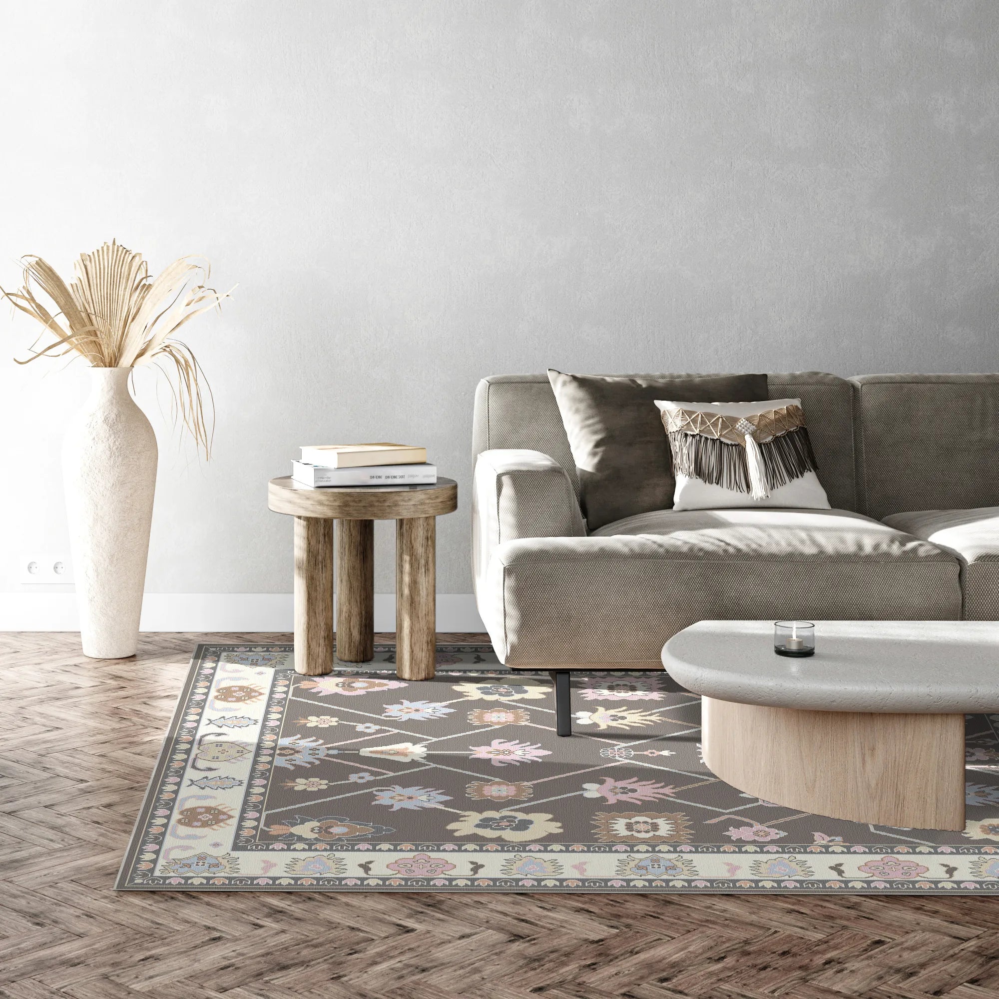 Решітчастий квітковий килим Vera Blush