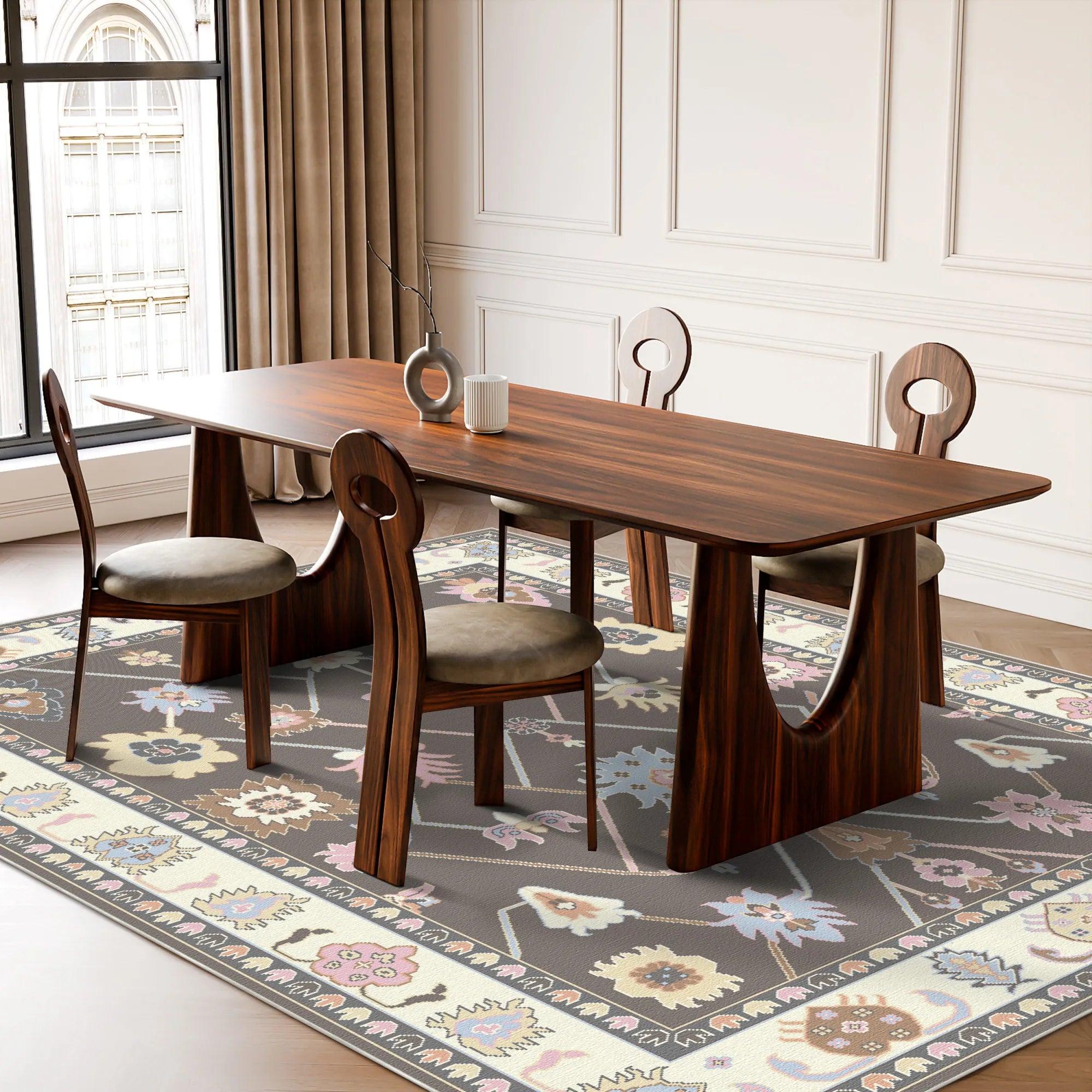 Решітчастий квітковий килим Vera Blush