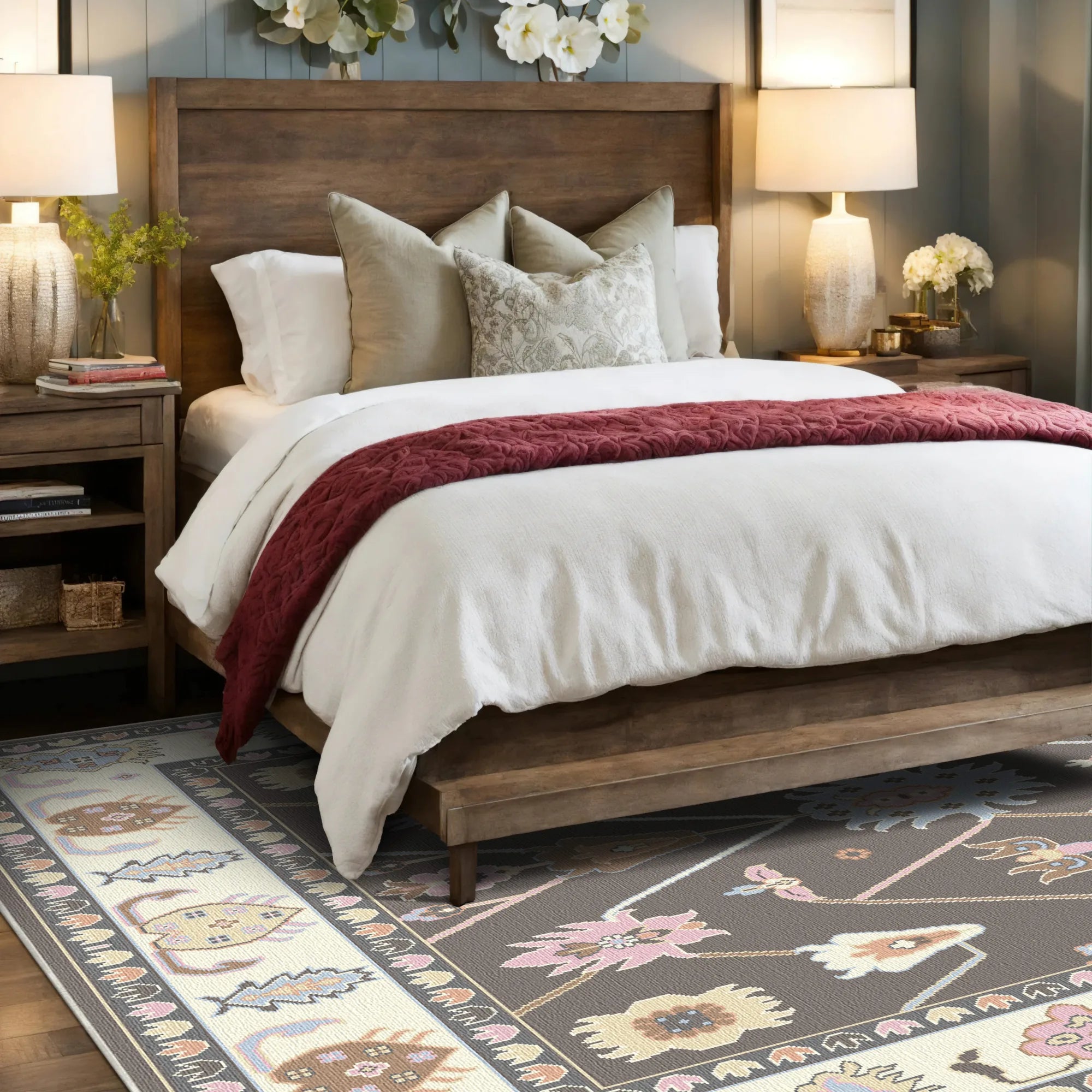 Решітчастий квітковий килим Vera Blush