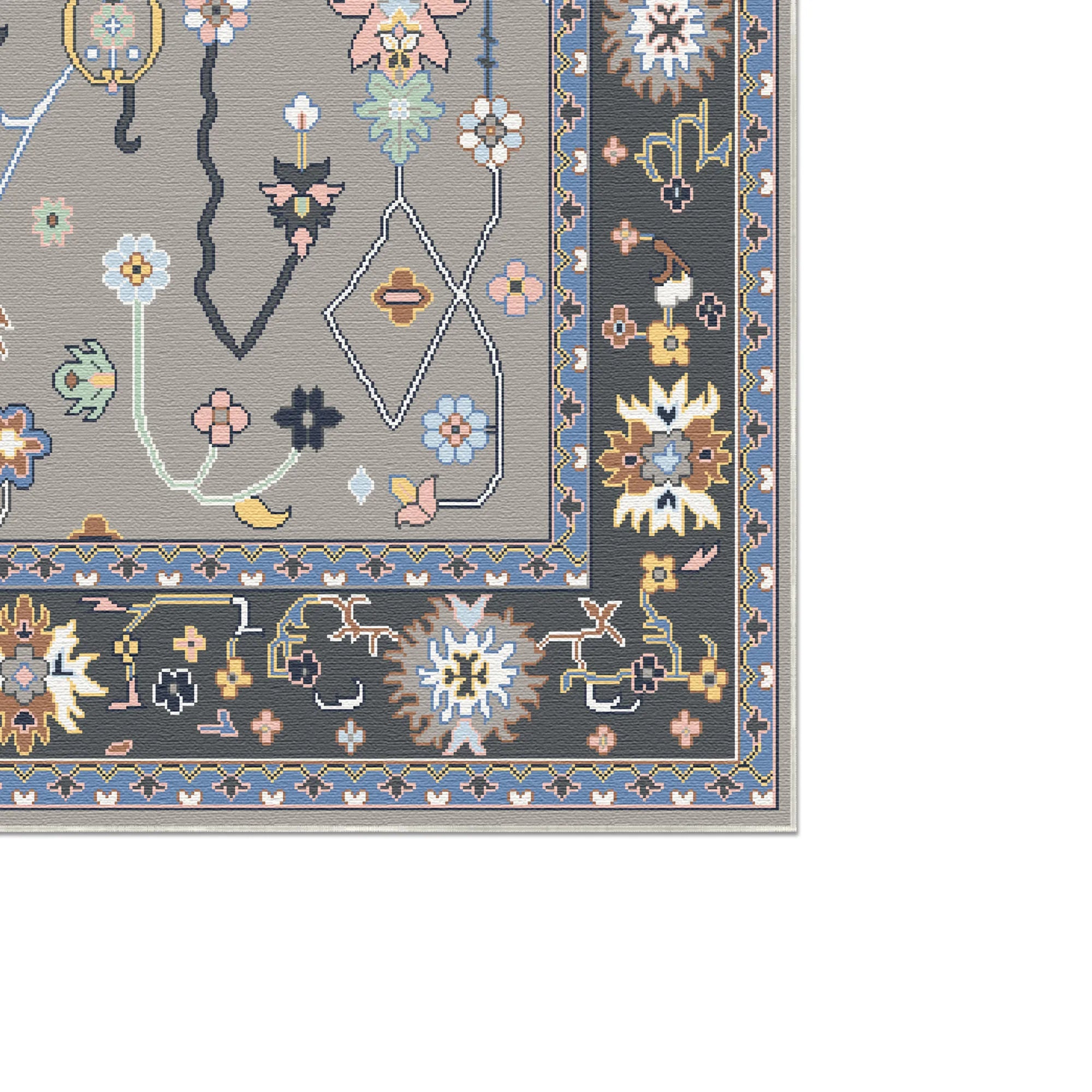 Квітковий килим Aura Charcoal Meadow