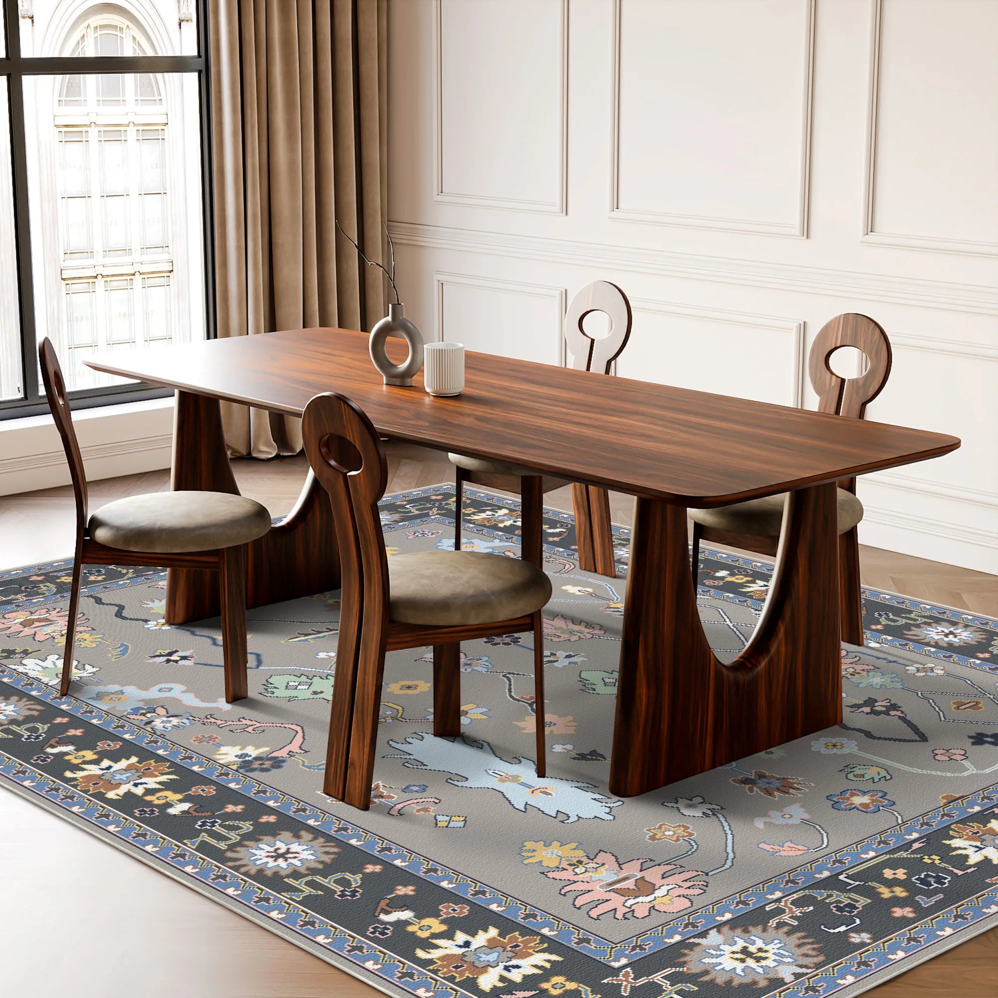 Квітковий килим Aura Charcoal Meadow