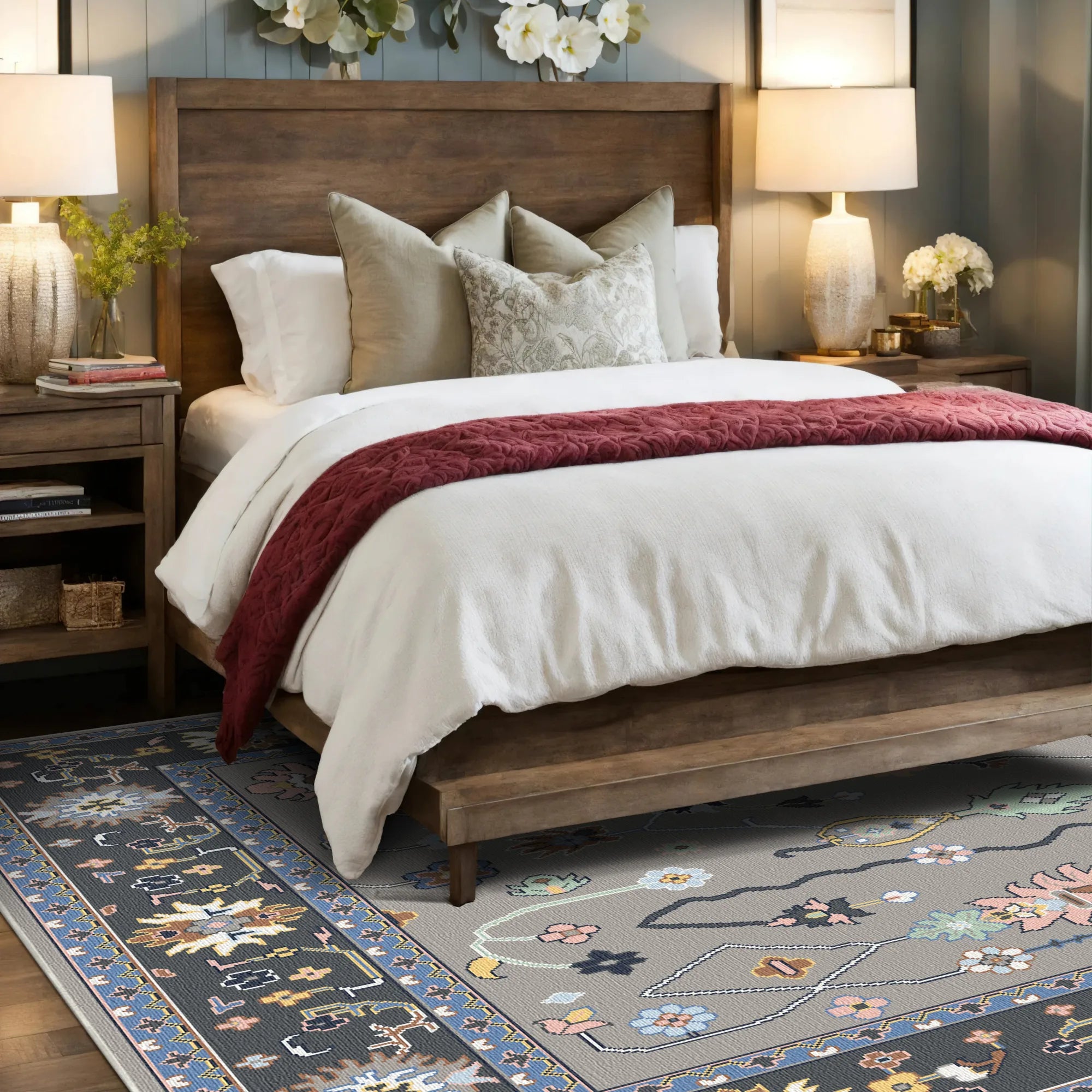 Квітковий килим Aura Charcoal Meadow