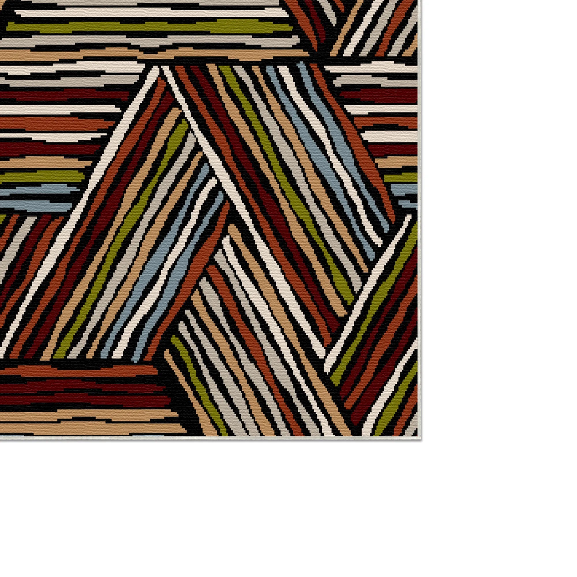 Яскравий лінійний трикутний килим з іржі