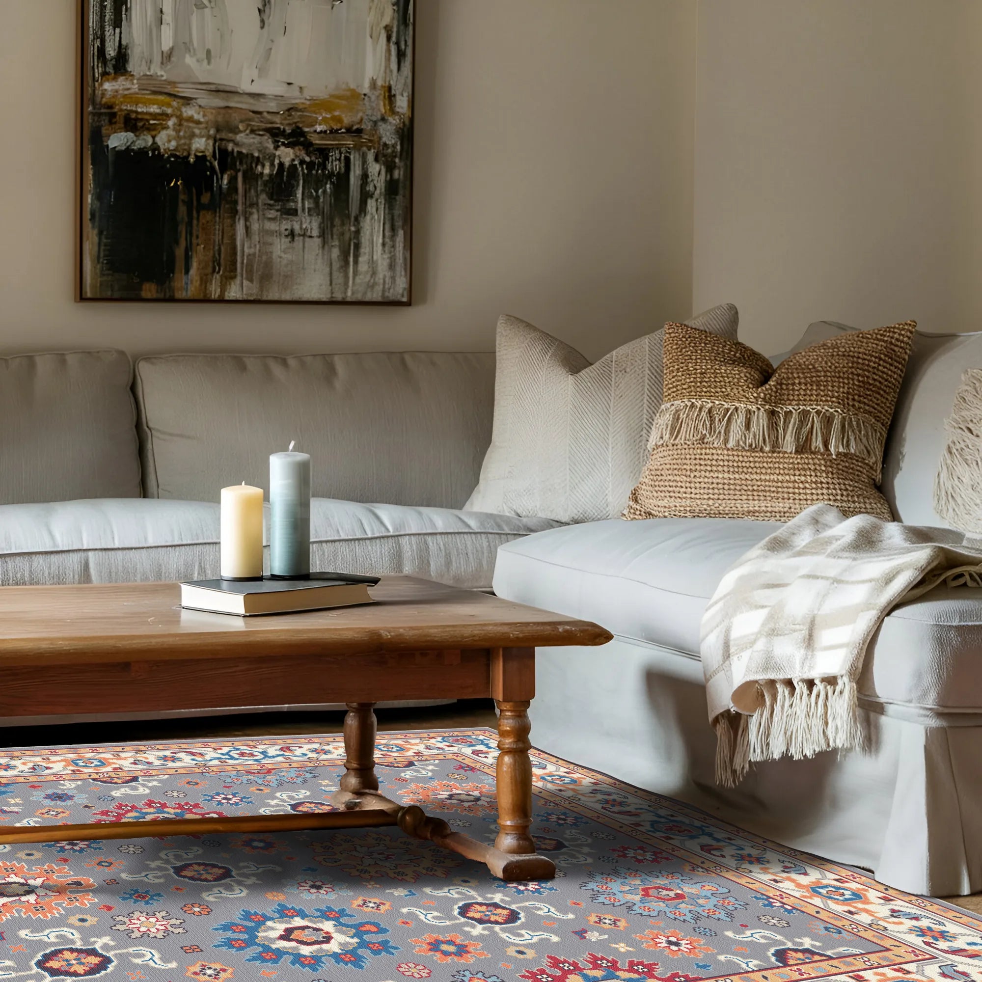 Розкішний килим медальйон Kaya Azure