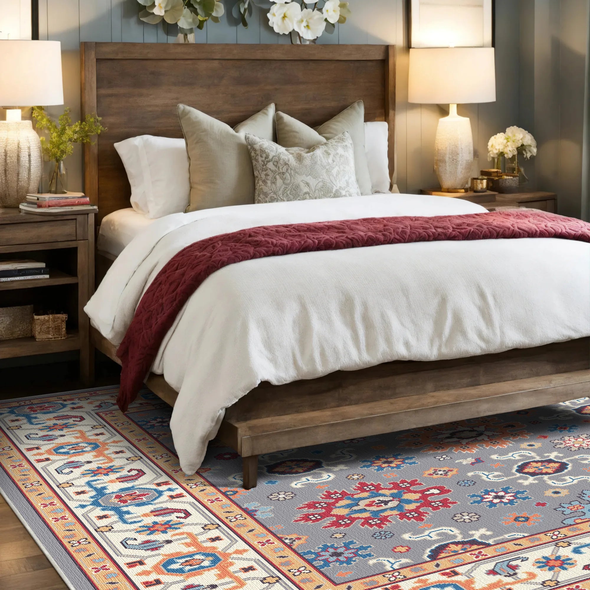 Розкішний килим медальйон Kaya Azure