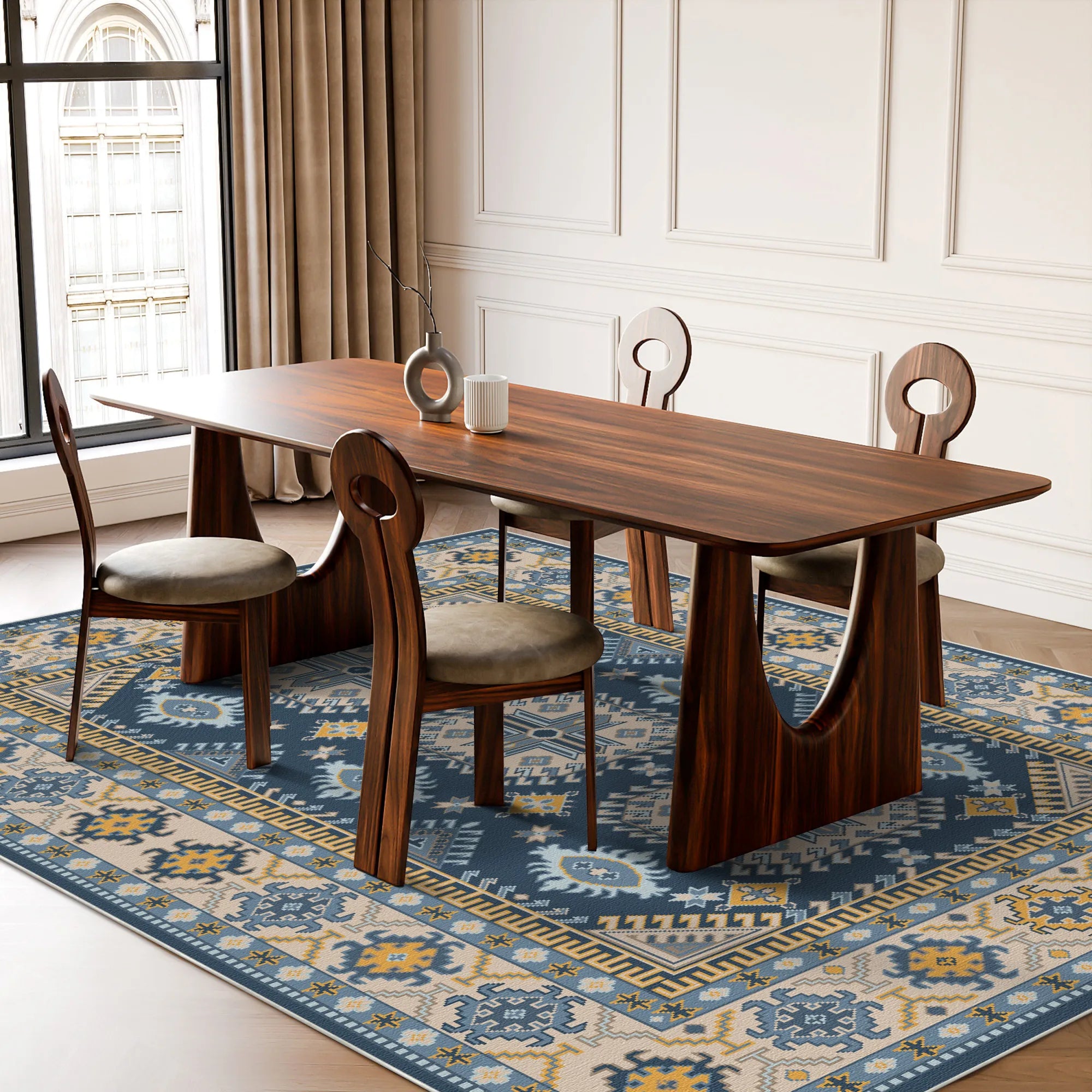 Геометричний килим Milo Indigo Shield