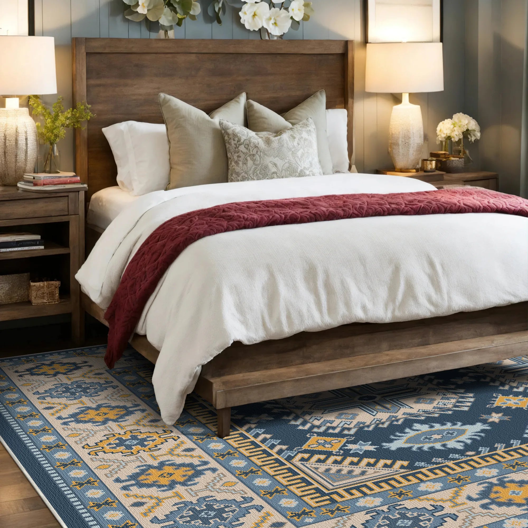 Геометричний килим Milo Indigo Shield