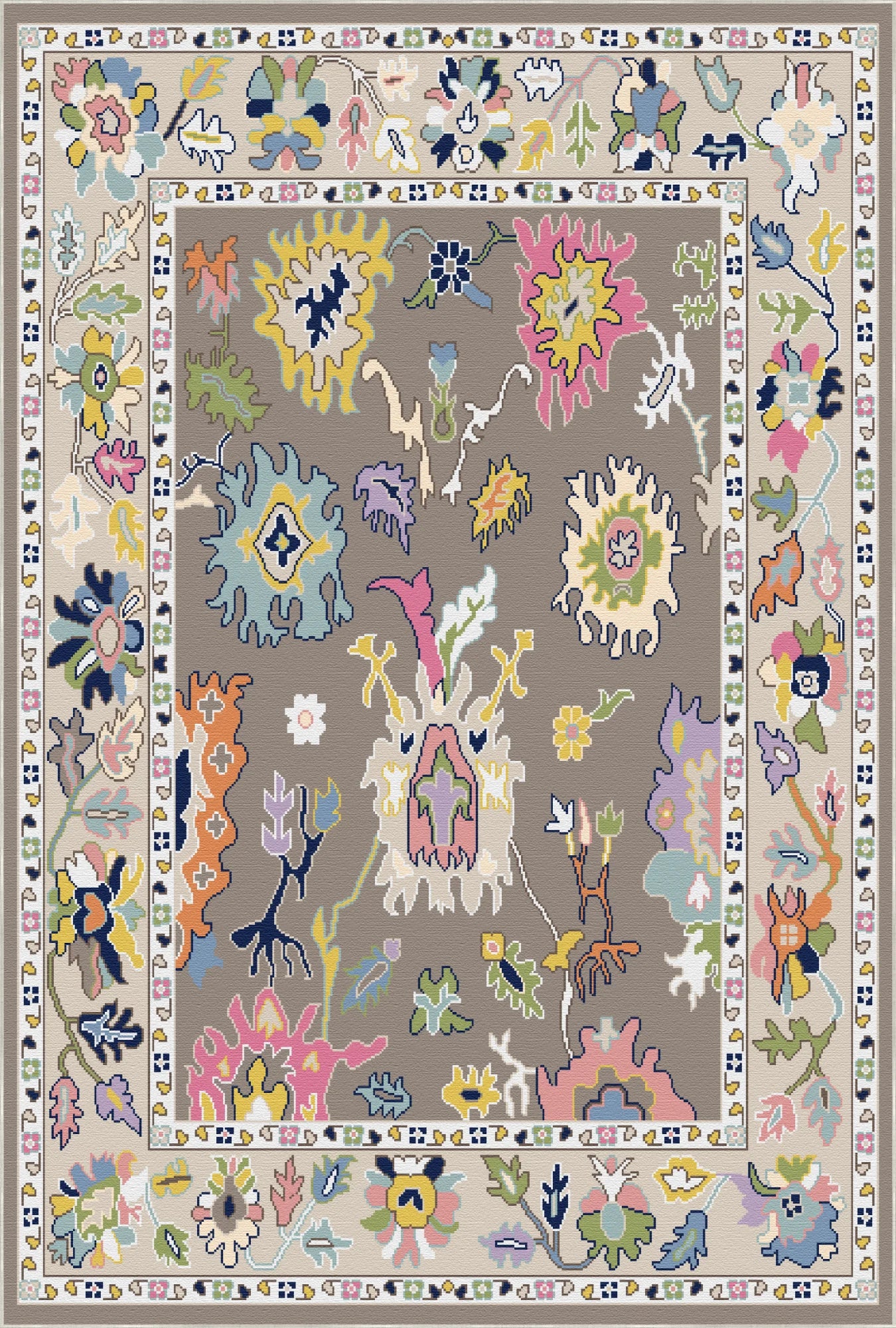 Екзотичний квітковий килим Aria Caramel