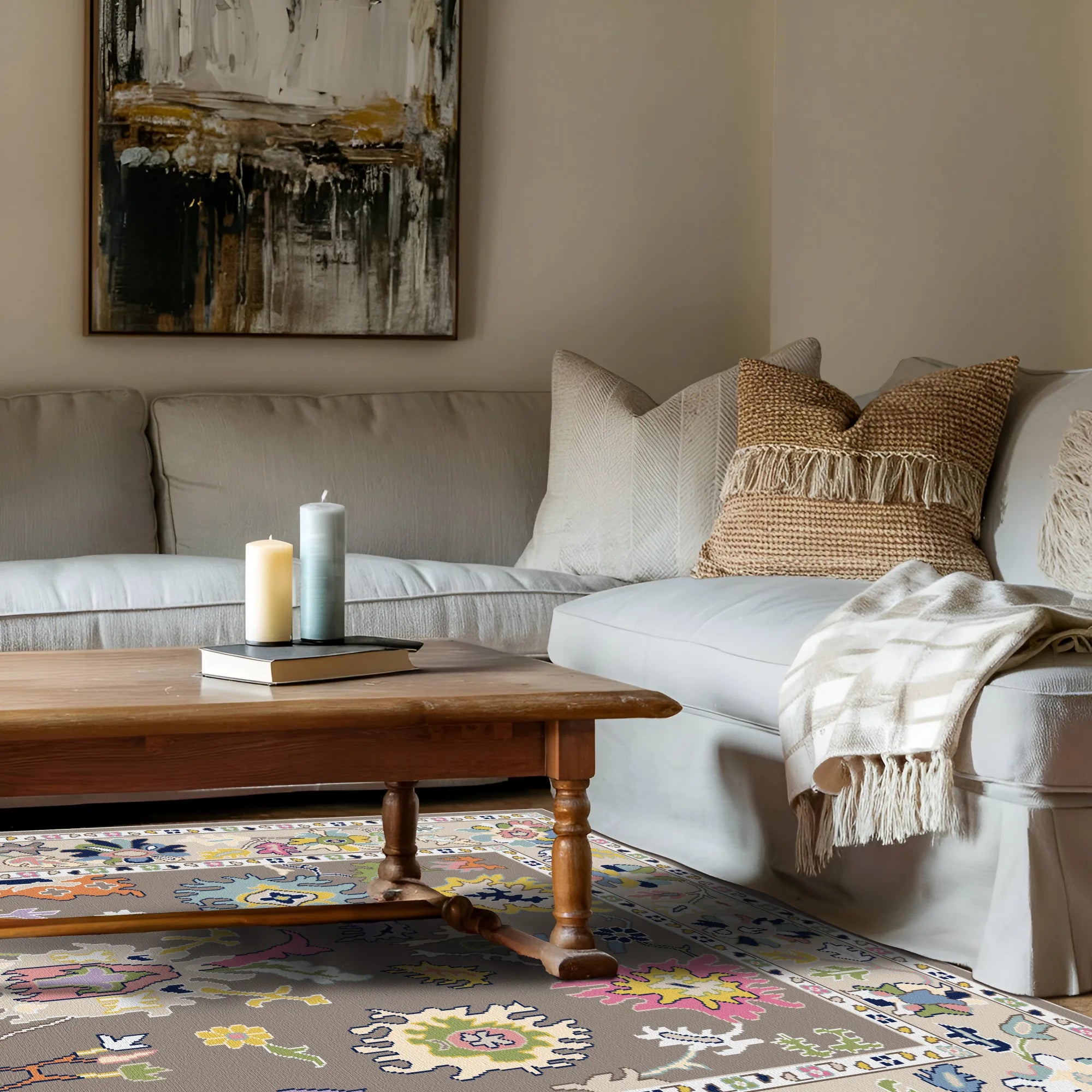 Екзотичний квітковий килим Aria Caramel