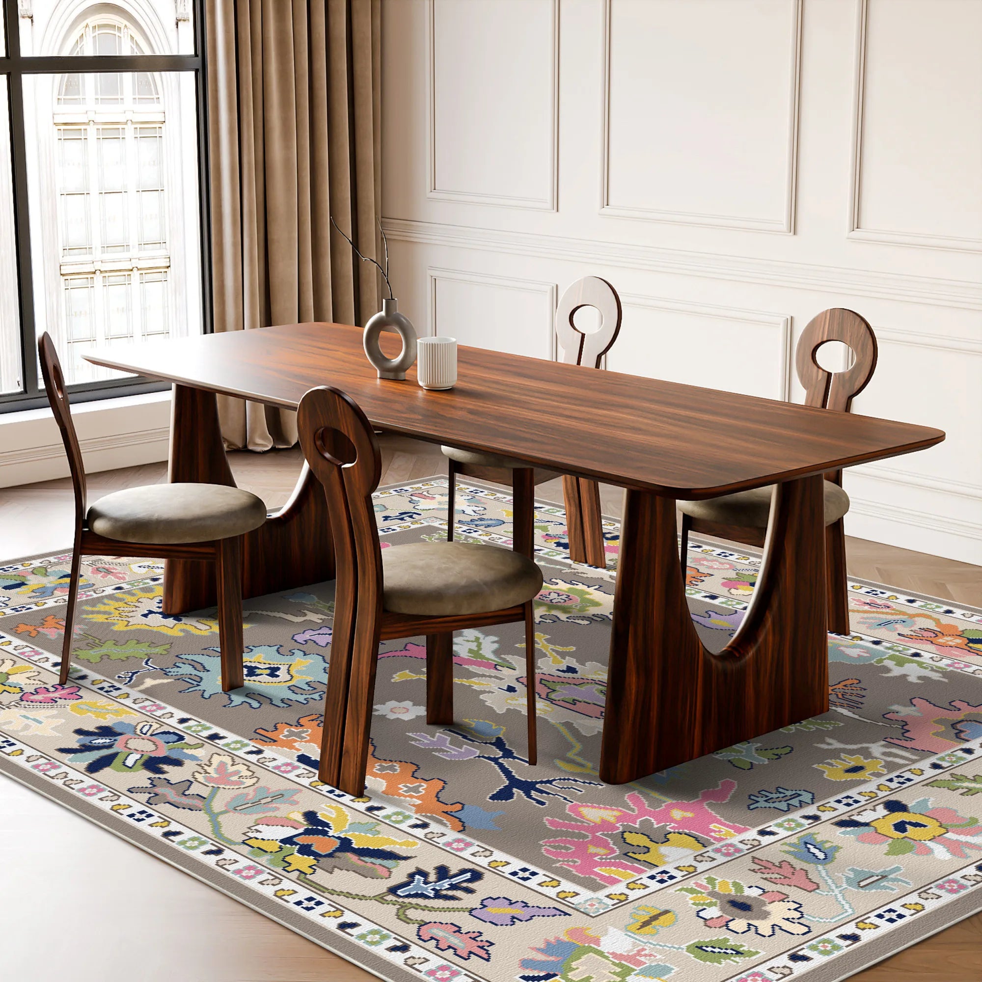 Екзотичний квітковий килим Aria Caramel