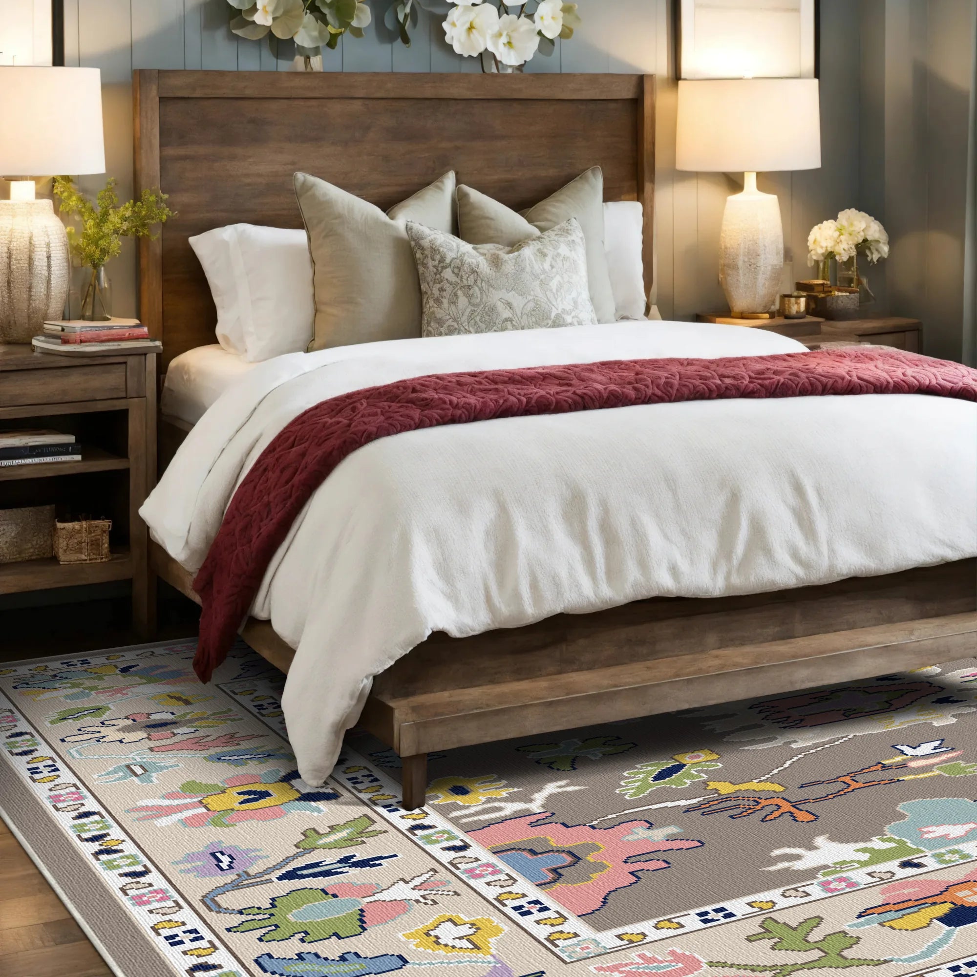 Екзотичний квітковий килим Aria Caramel