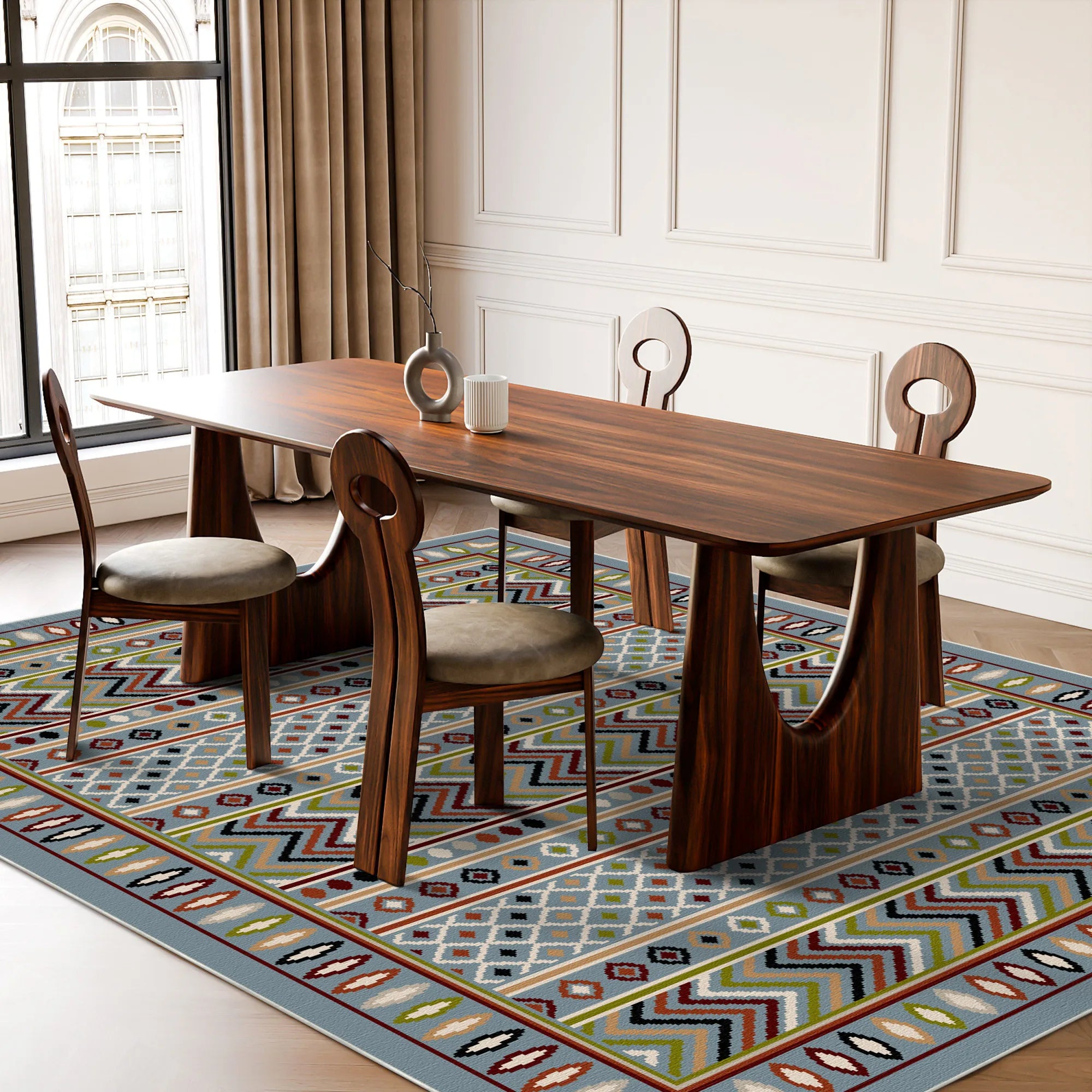 Геометричний миючий килим Azure Trail