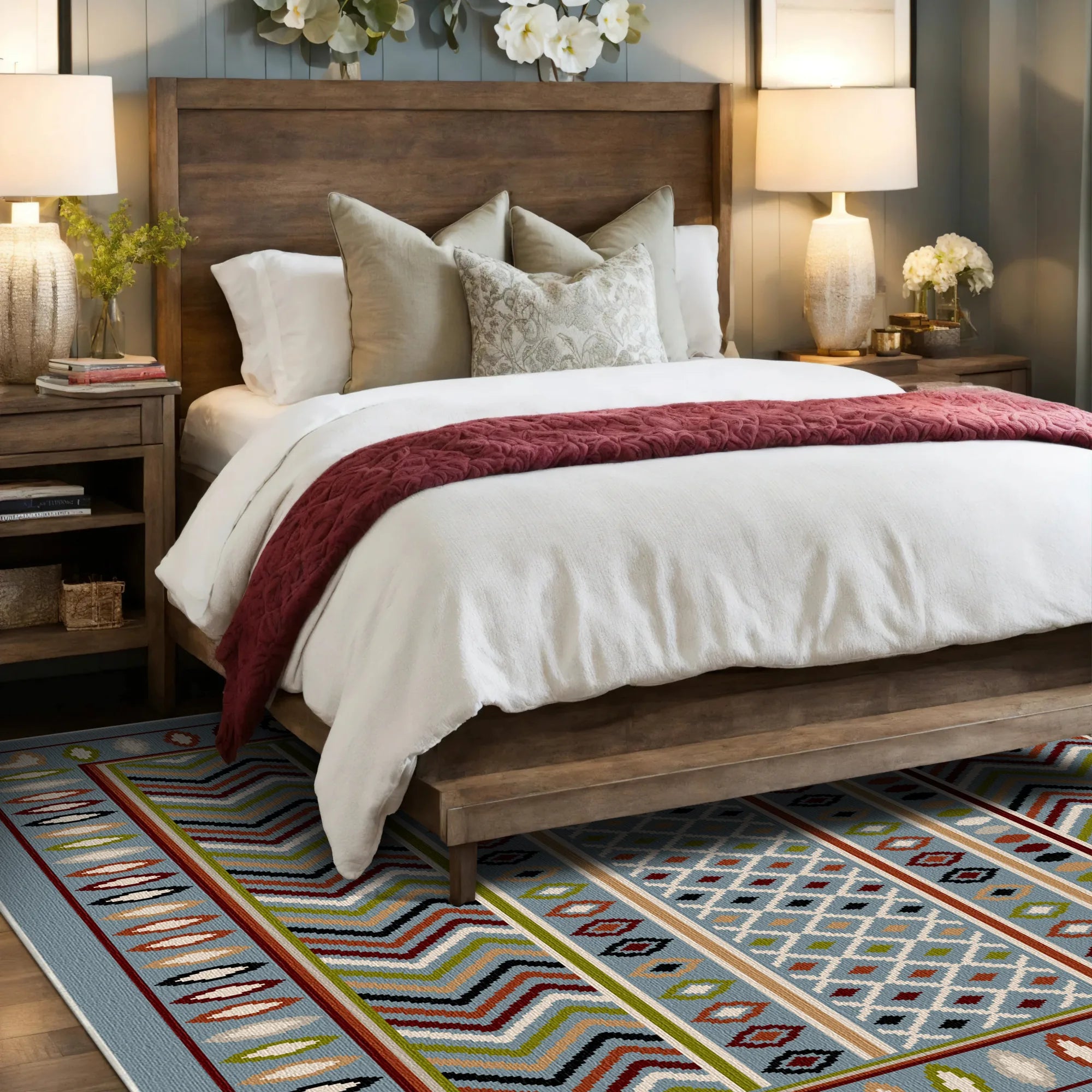 Геометричний миючий килим Azure Trail