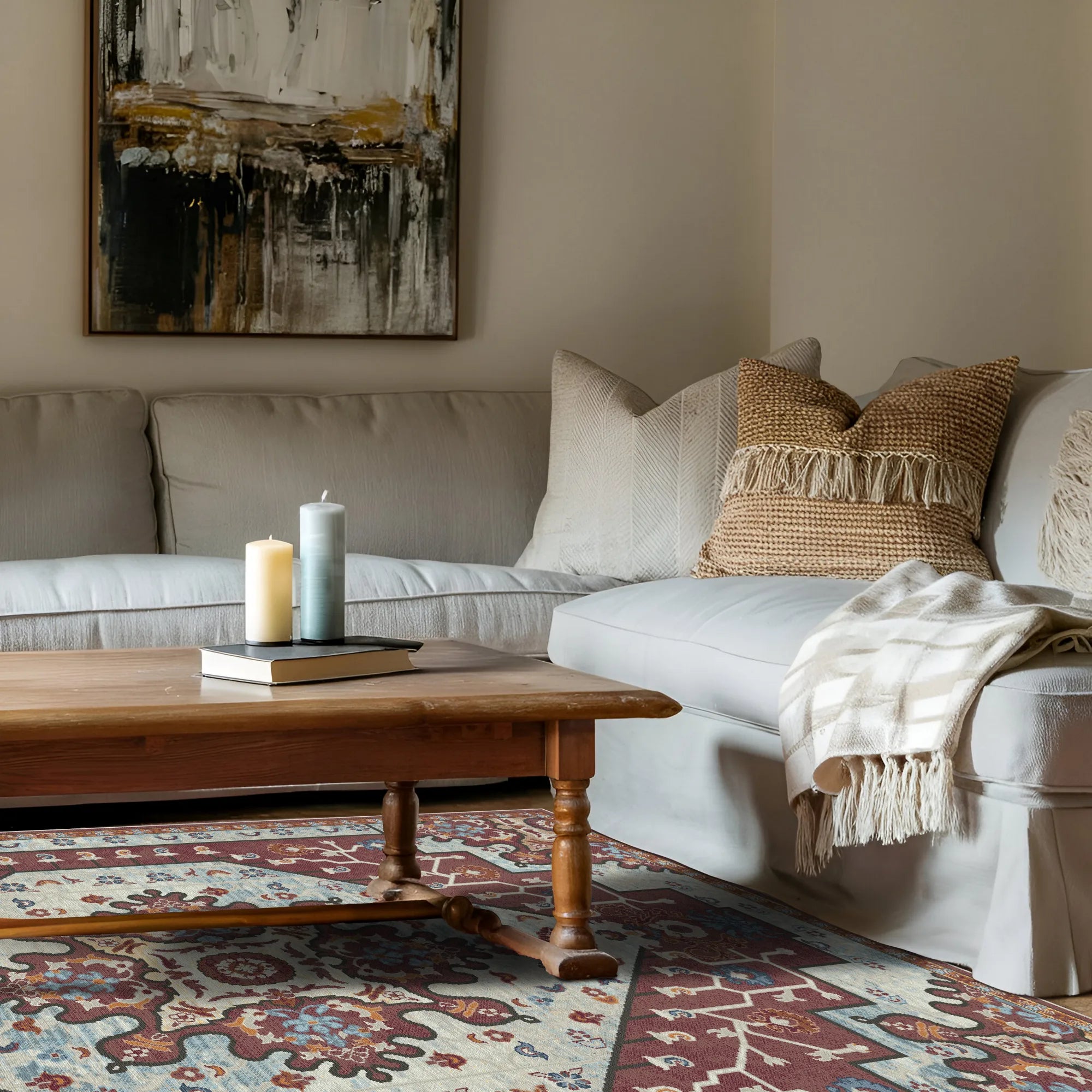 Килим з медальйоном з емблемою цегли Freya