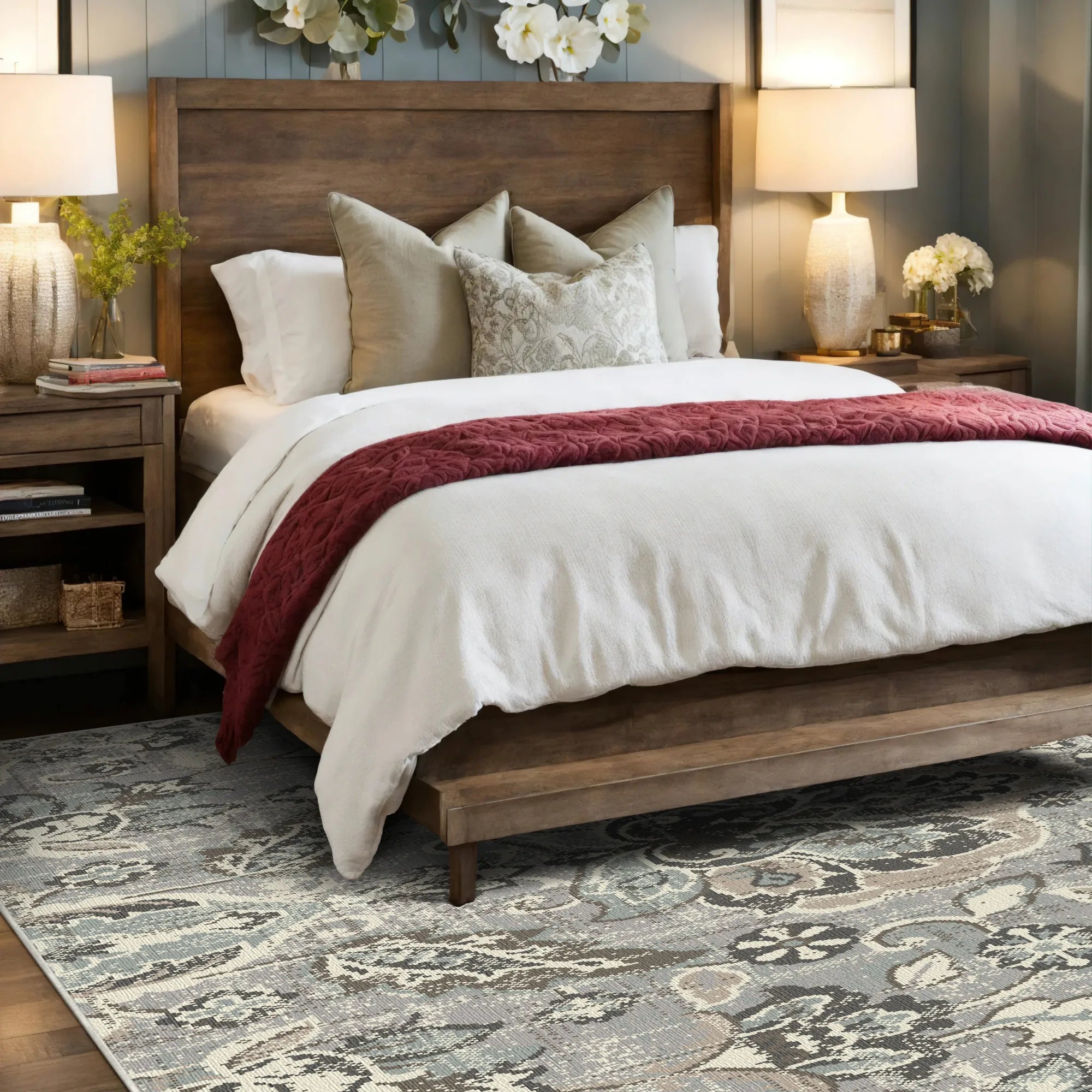 Килим Camille Gray Damask, що миється
