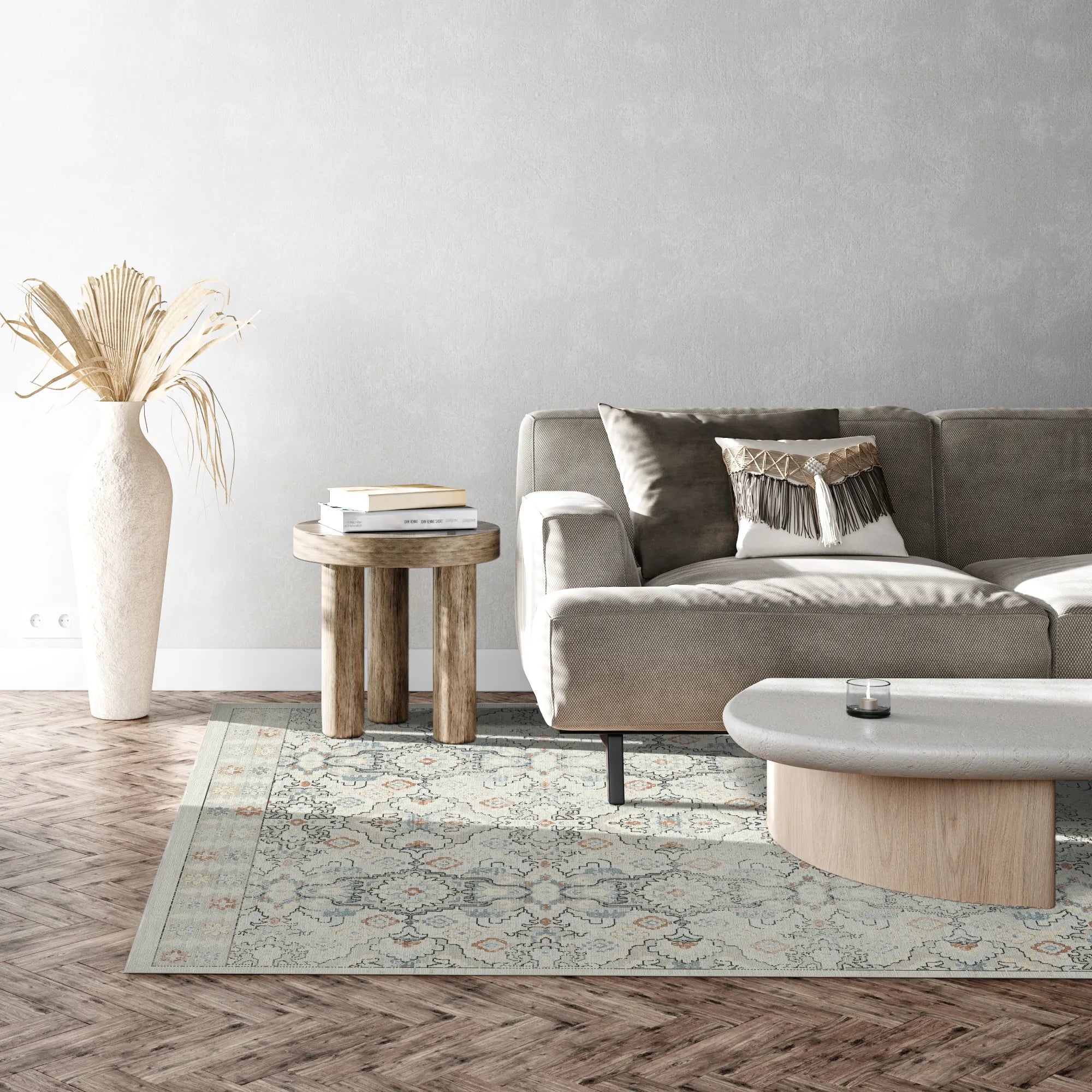 Килим Lumina Gray Cream з геометричним візерунком