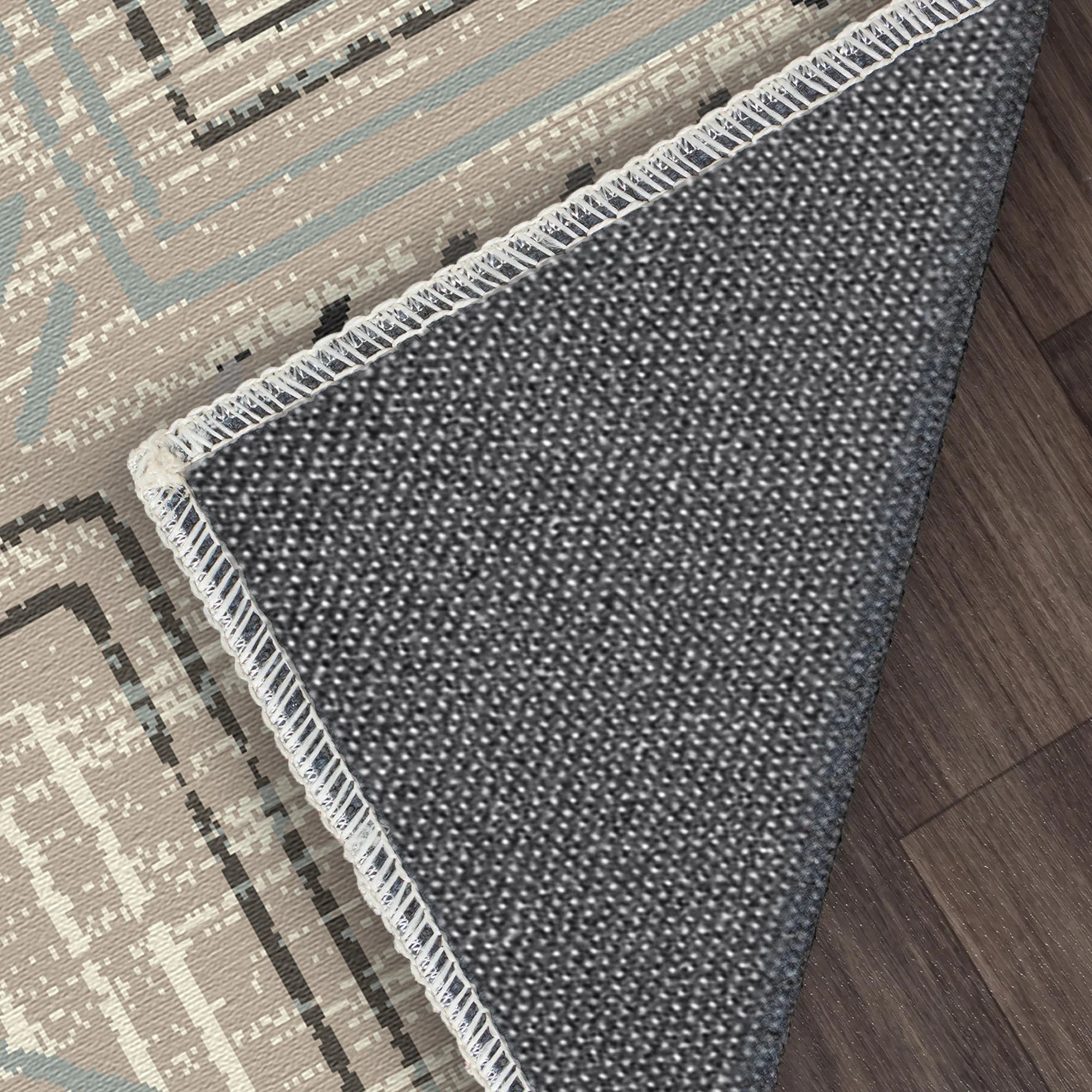 Геометричний миючий килим Taupe Labyrinth