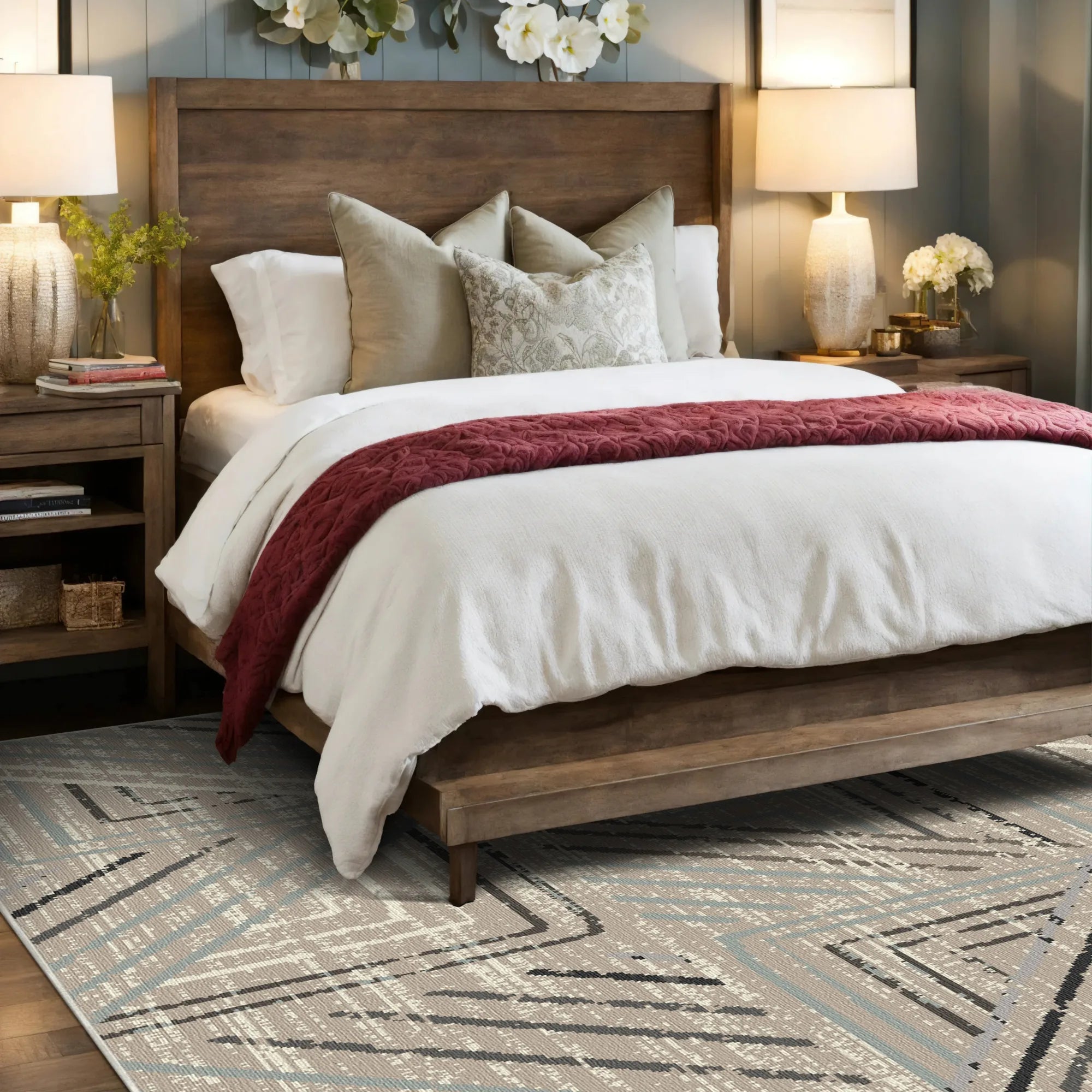 Геометричний миючий килим Taupe Labyrinth