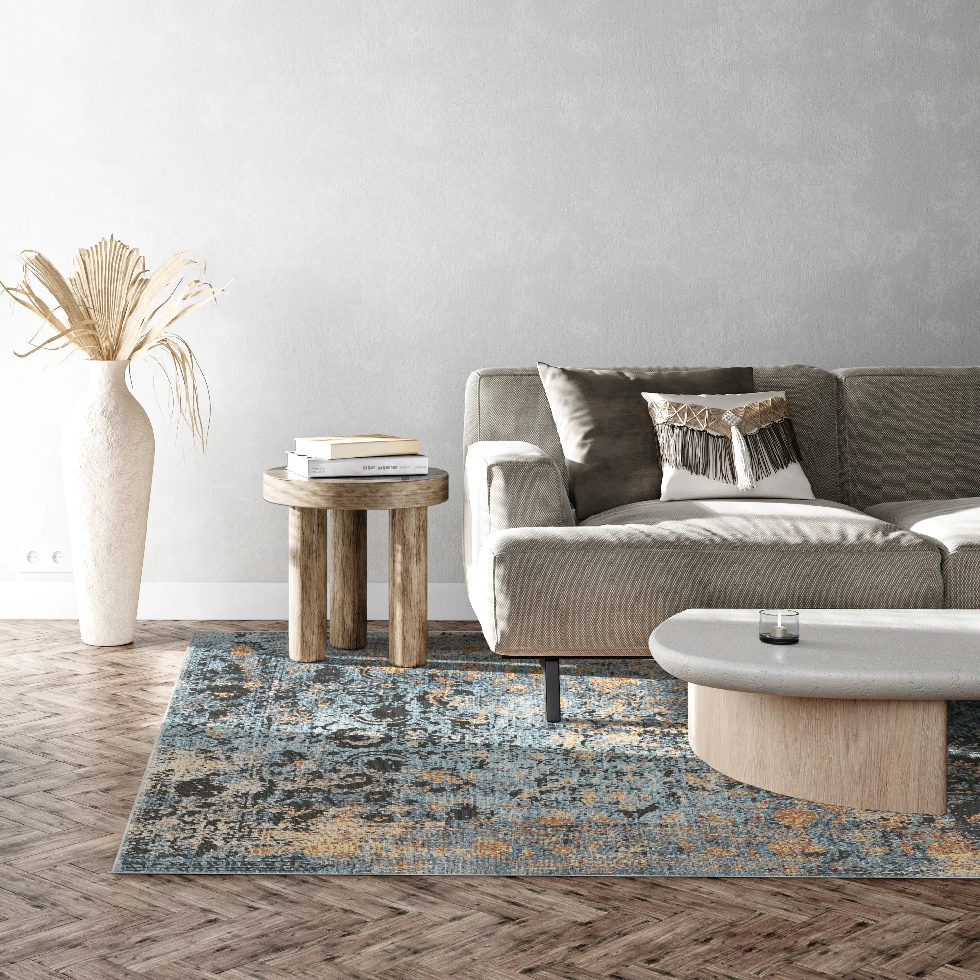 Килим Azure Hearth з емблемою-медальйоном