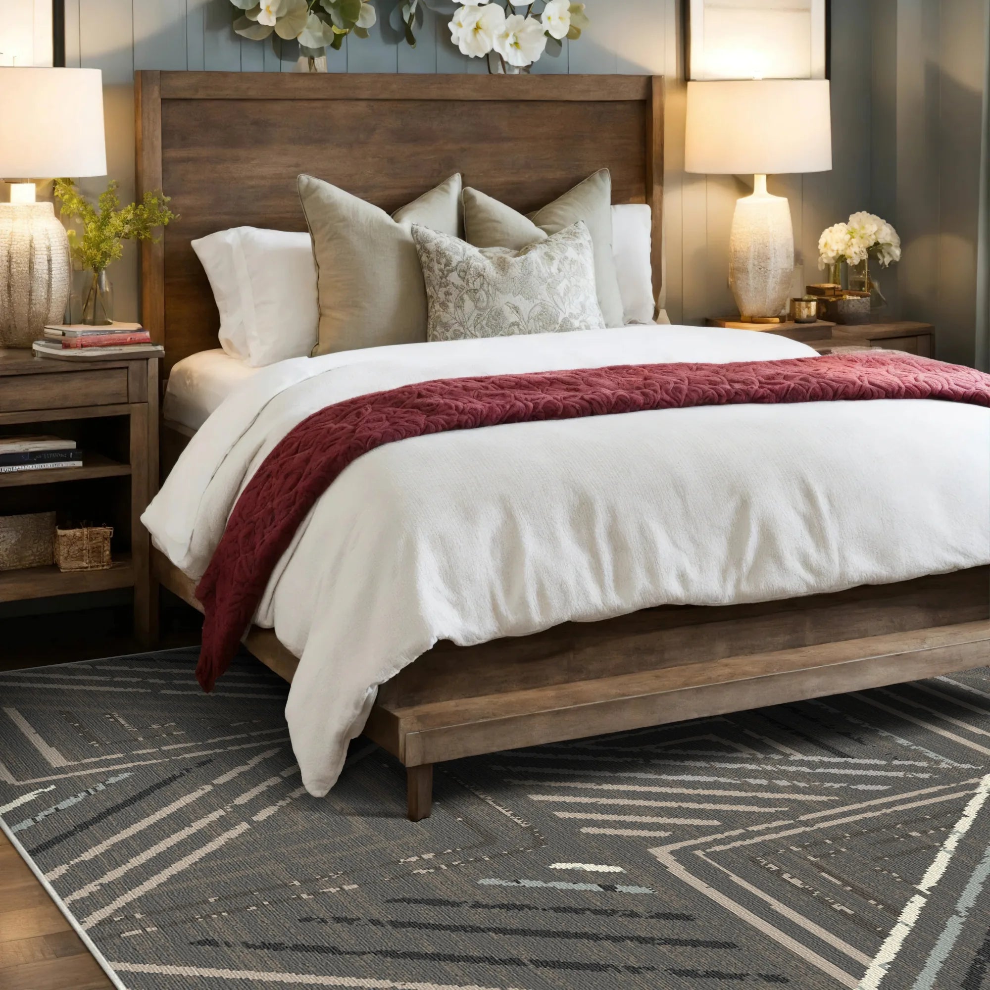 Геометричний килим Slate Metro що прається