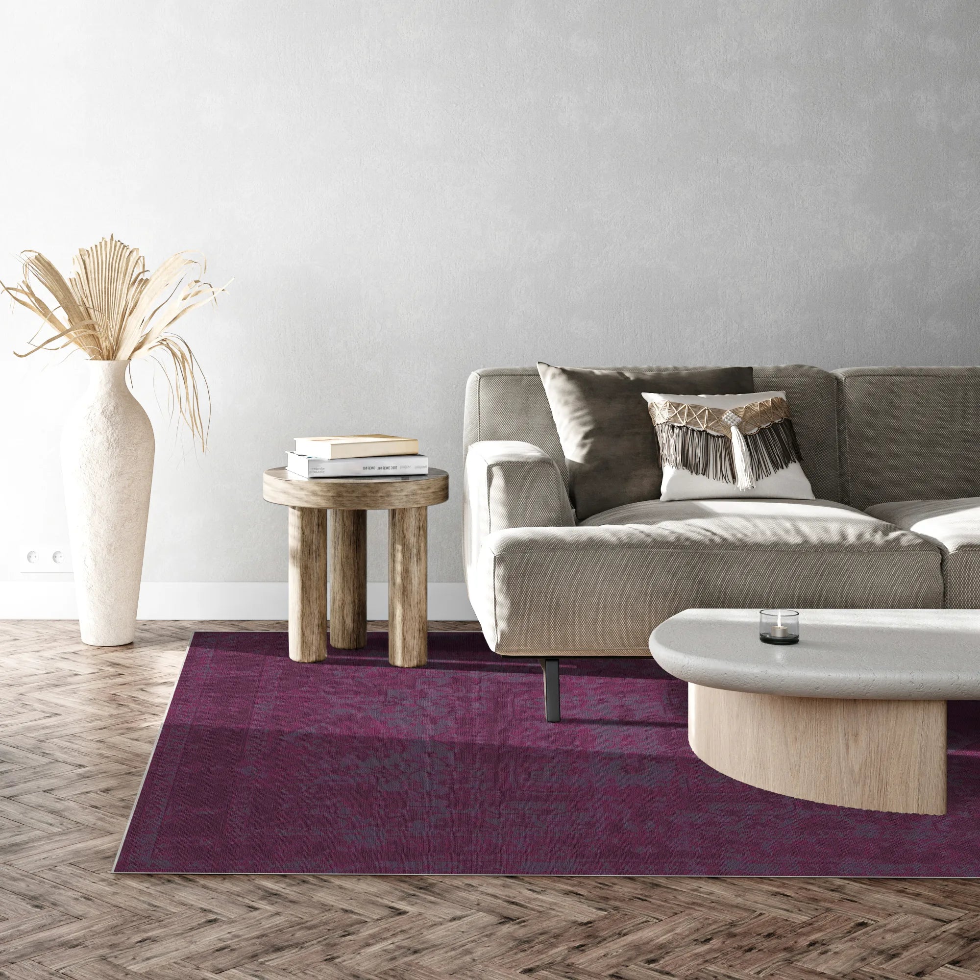 Килим Sovereign Magenta з витертим медальйоном