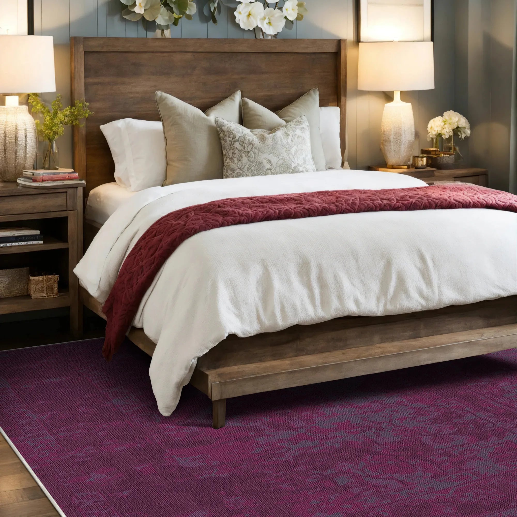 Килим Sovereign Magenta з витертим медальйоном
