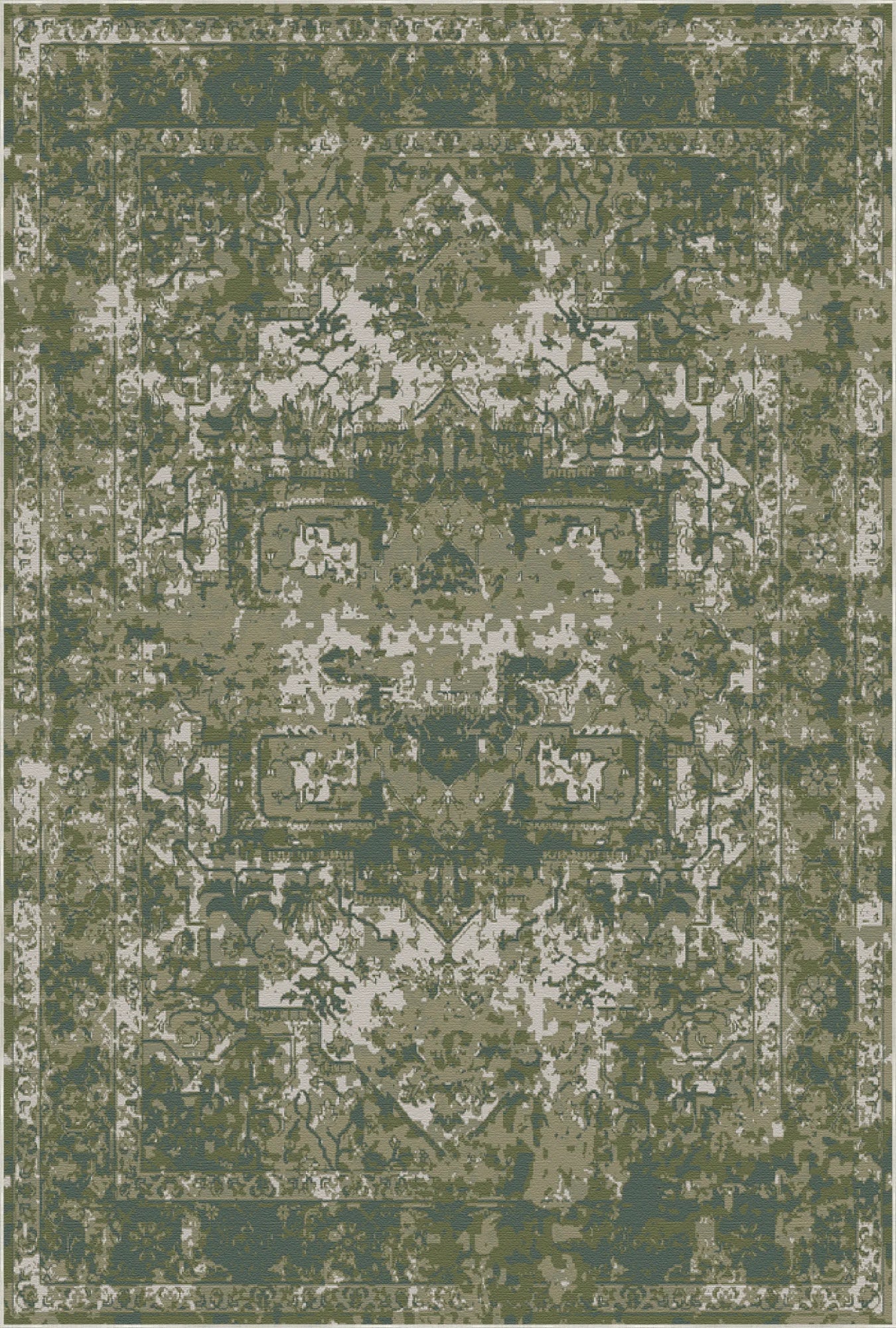 Килим із стертими медальйонами Verdant Mist