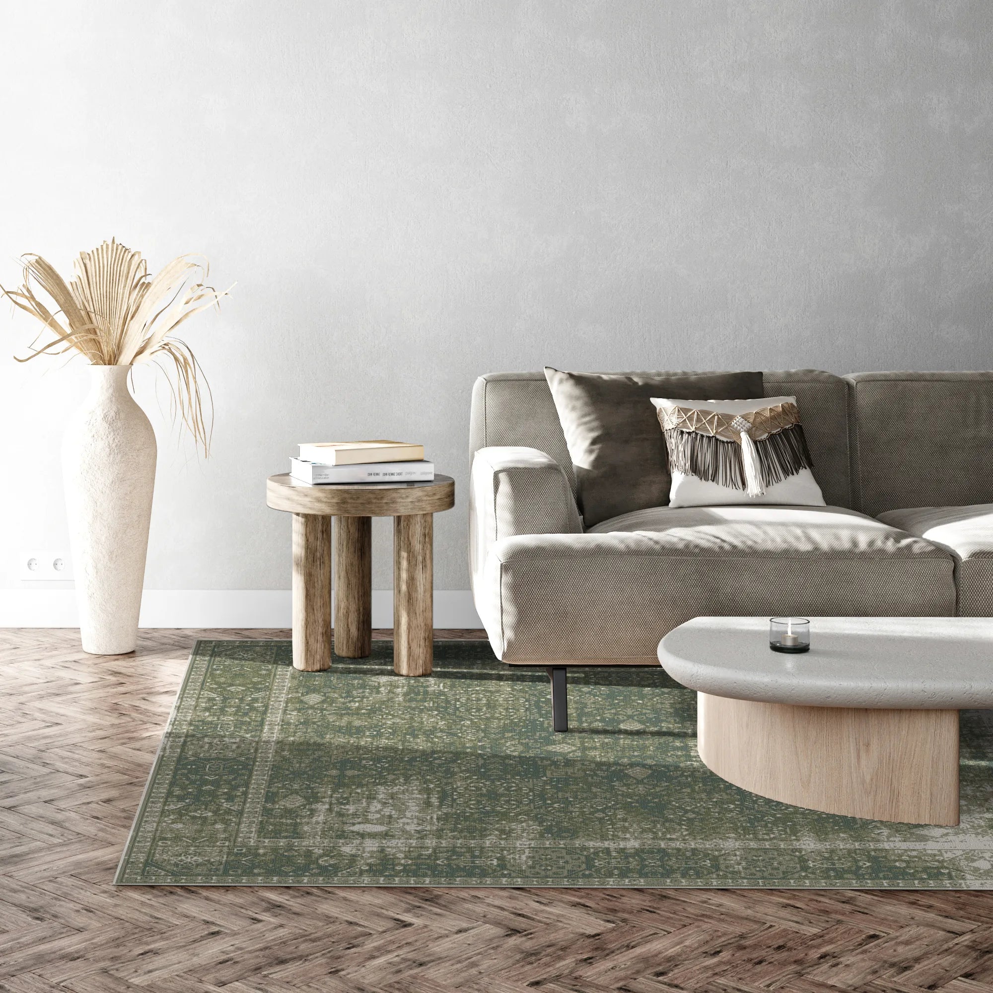 Геометричний килим Mossy Sanctuary