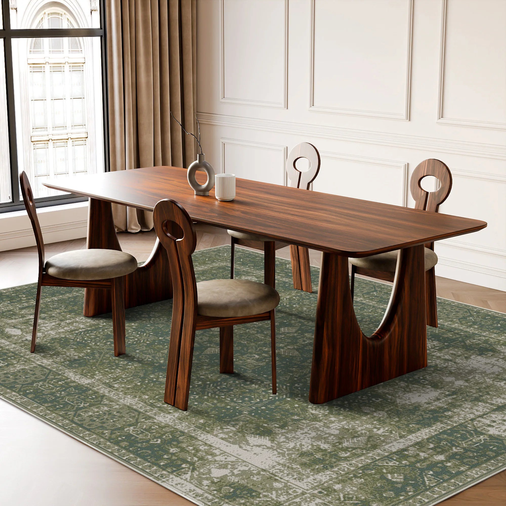 Геометричний килим Mossy Sanctuary