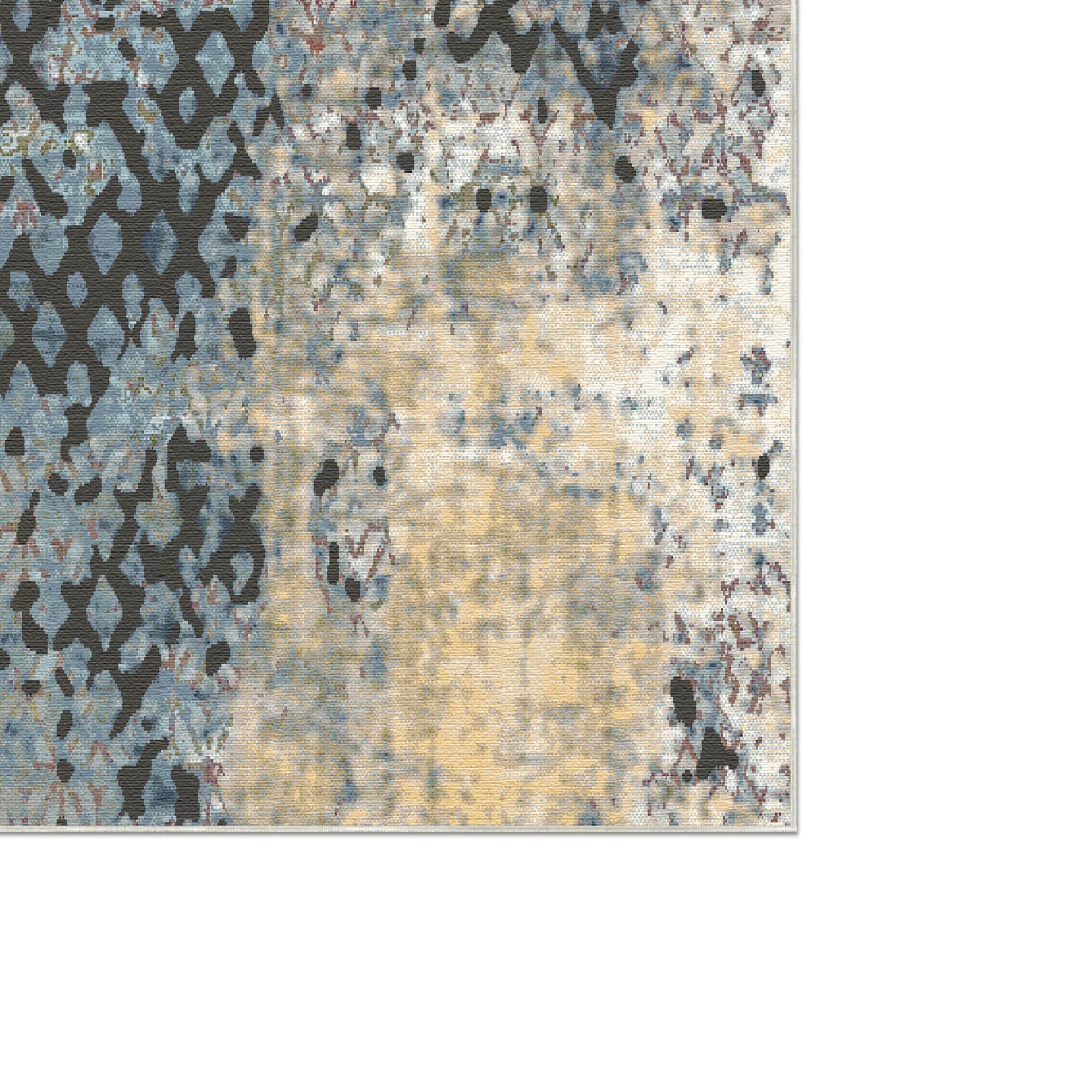 Вінтажний синій килимок решітка зі старими елементами