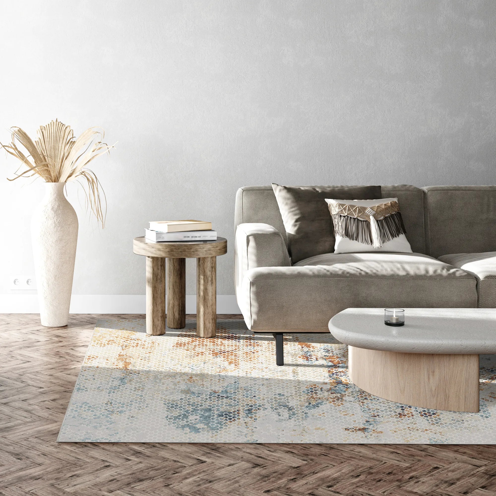 Світловий ґратчастий абстрактний килим