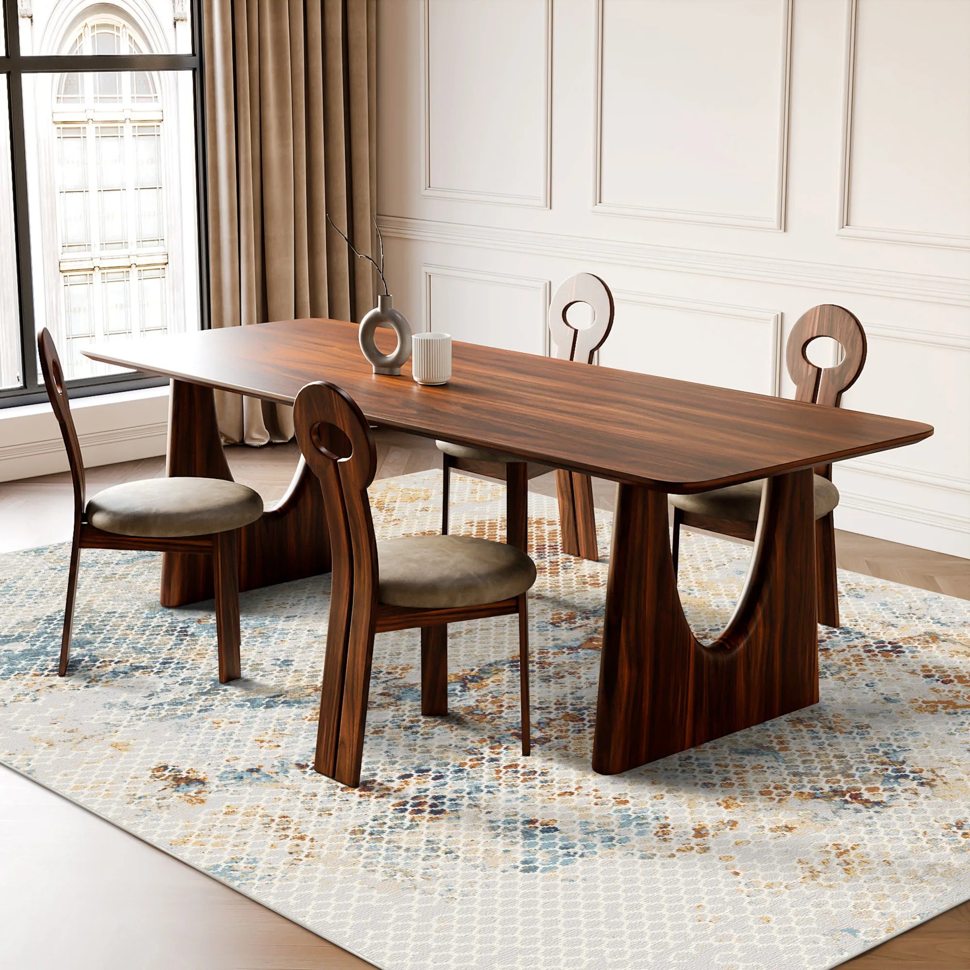 Світловий ґратчастий абстрактний килим