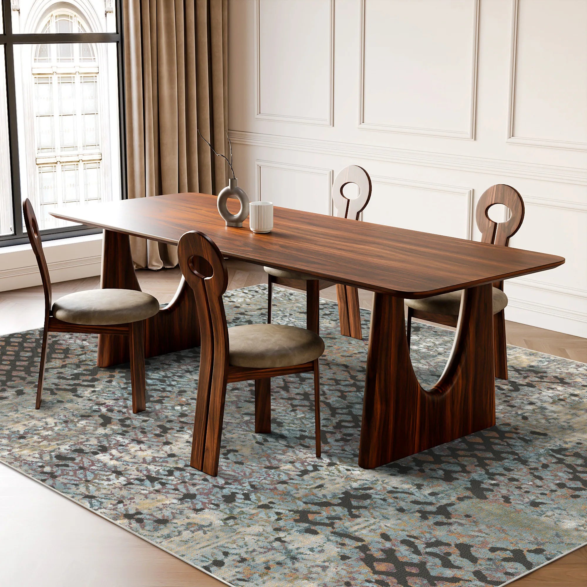 Вінтажний іржаво сірий килим