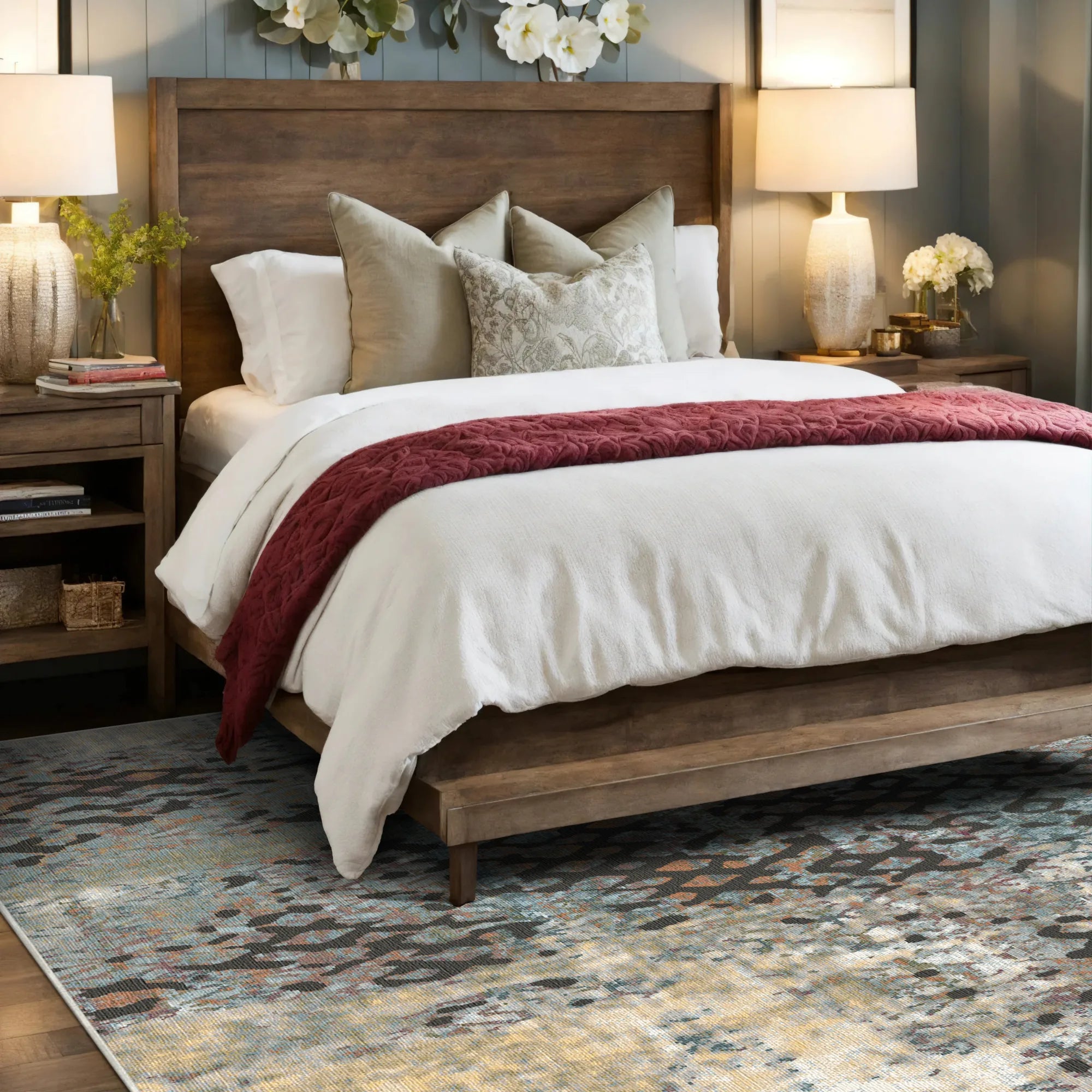 Вінтажний іржаво сірий килим