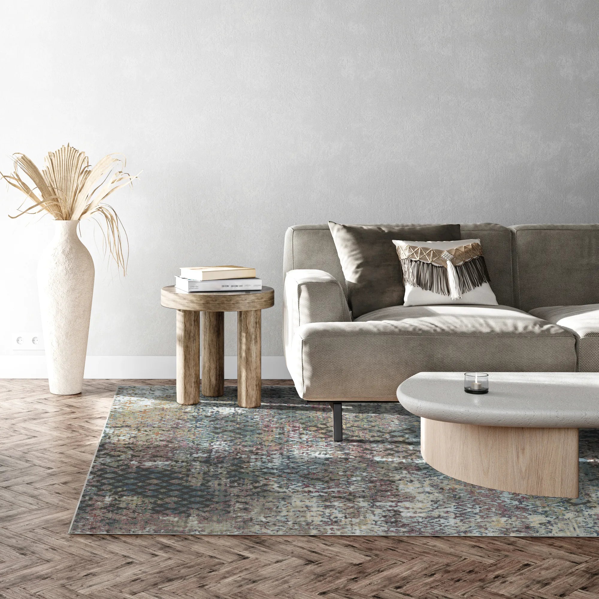 Вінтажний сливово сірий килим