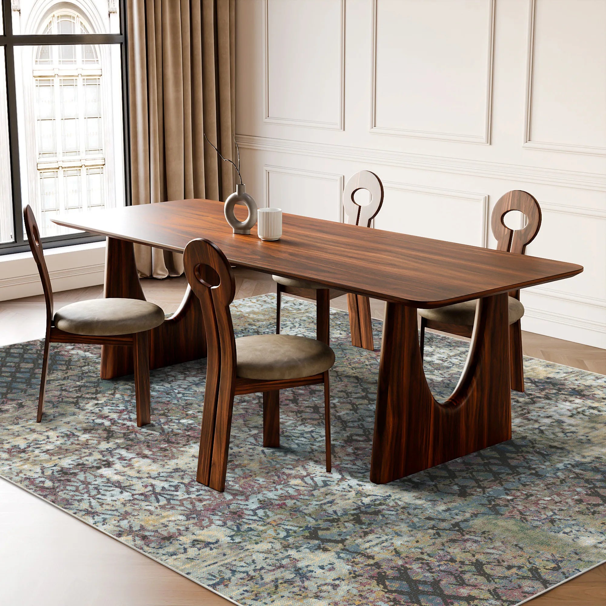 Вінтажний сливово сірий килим