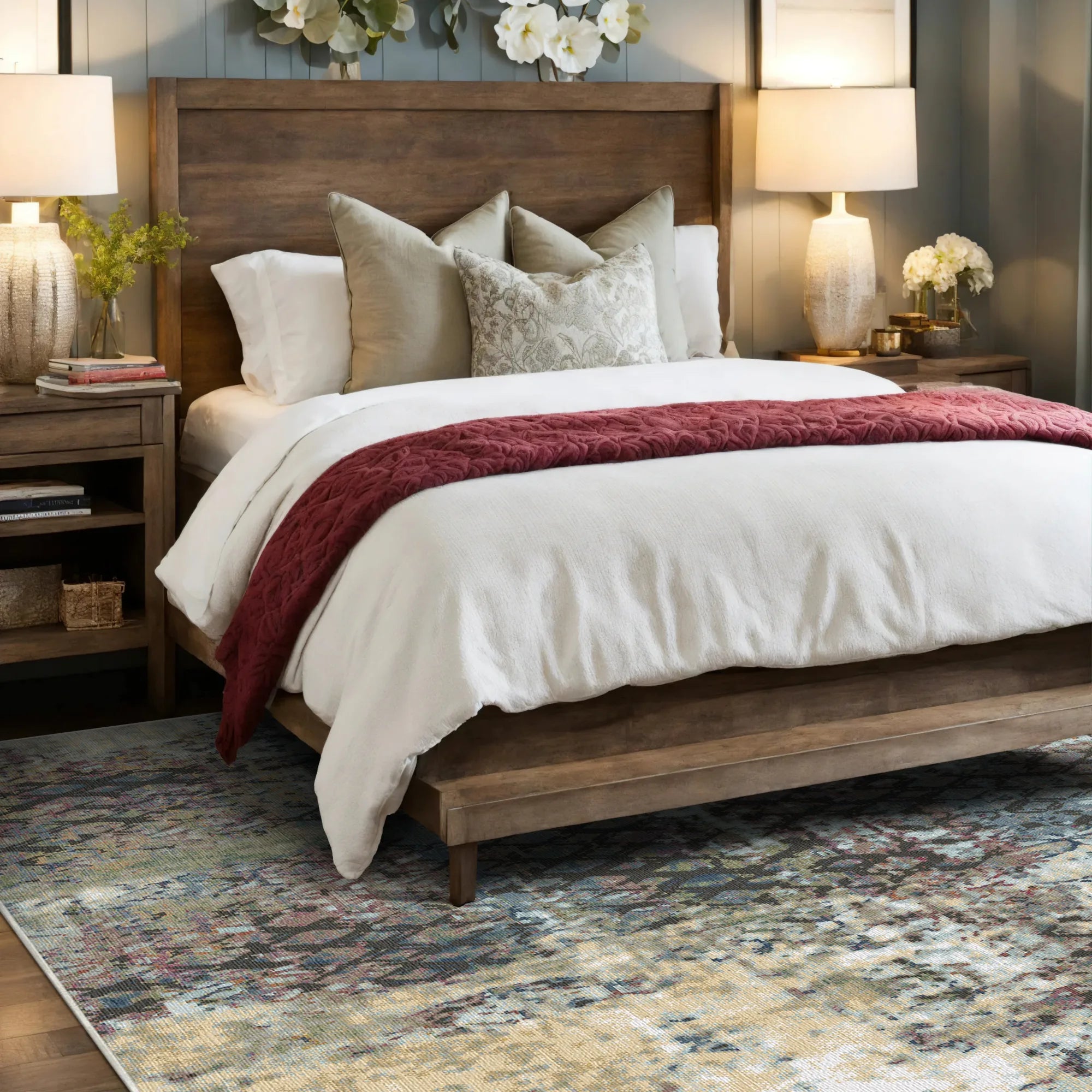 Вінтажний сливово сірий килим