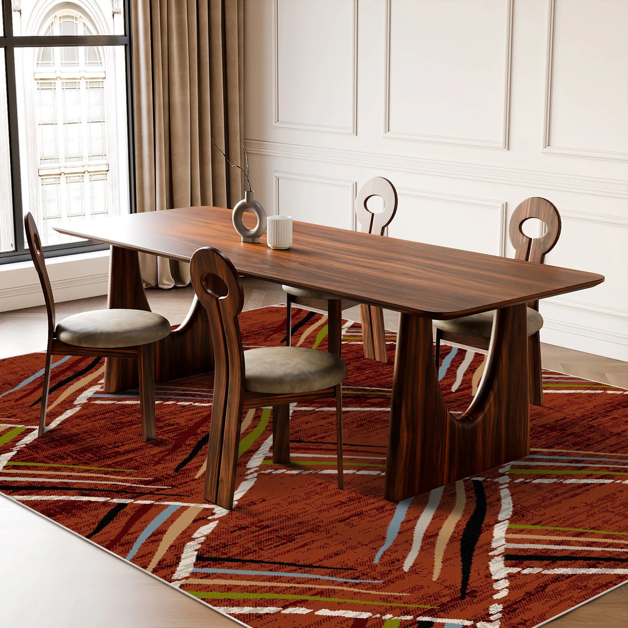 Геометричний килим Sienna Sketch що прається