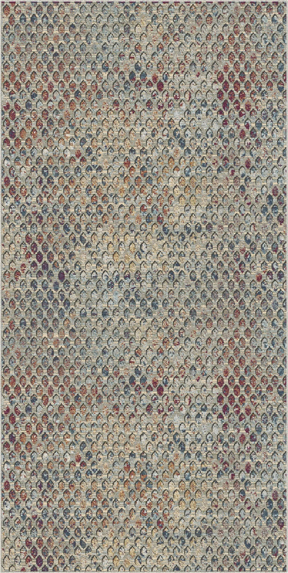 Килим Cerulean Mosaic з витертими пелюстками