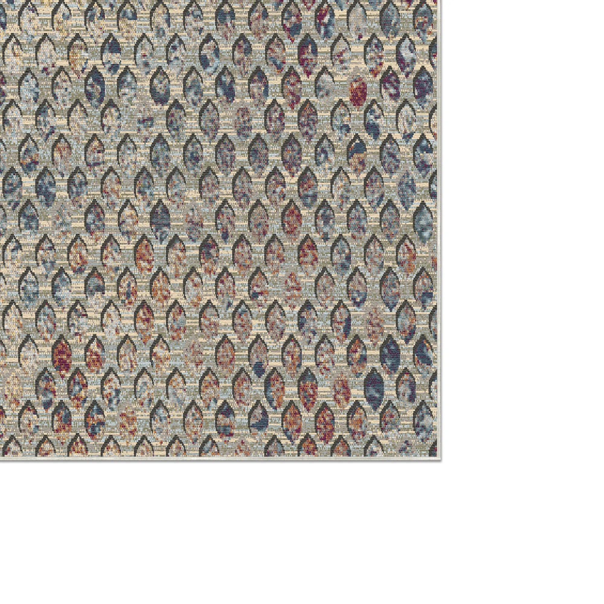 Килим Cerulean Mosaic з витертими пелюстками