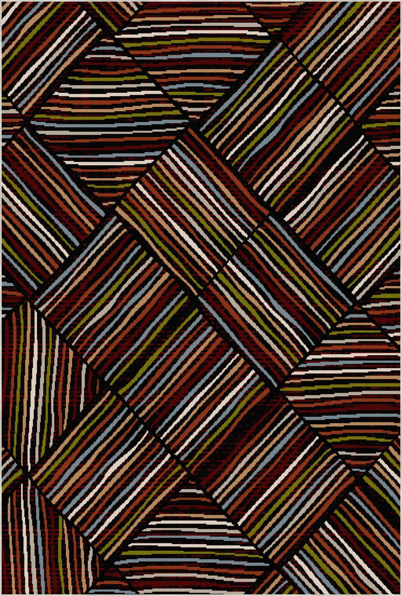 Лінійний килим Helsinki Midnight що прається