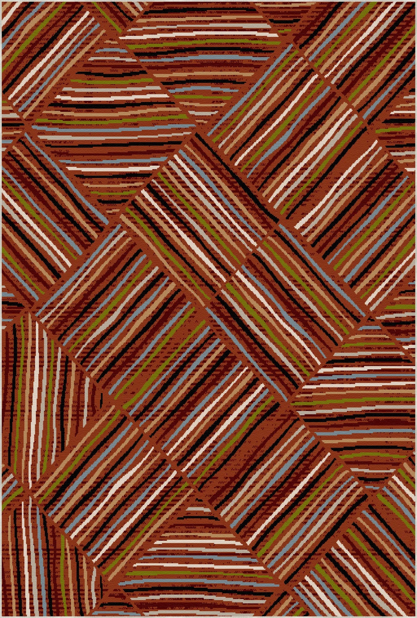 Лінійний килим Bergen Rust що прається