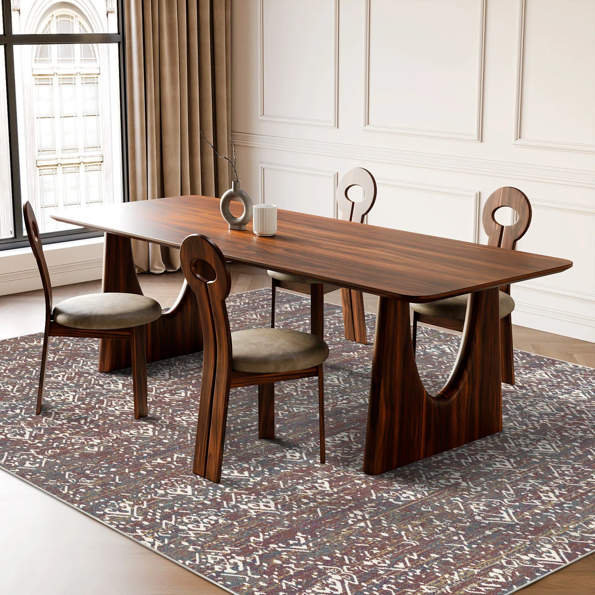 Багряний реліктовий стертий племінний килим