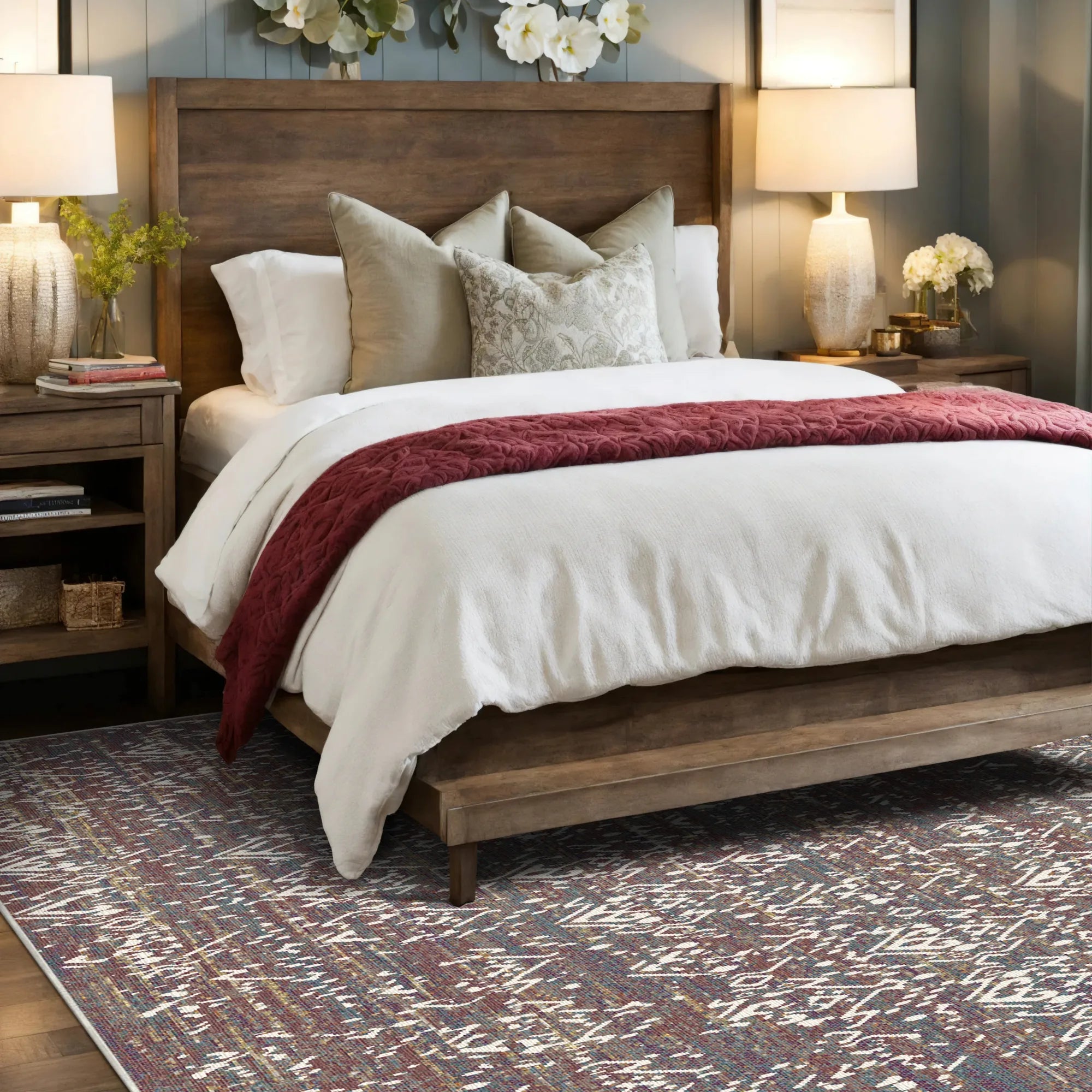 Багряний реліктовий стертий племінний килим